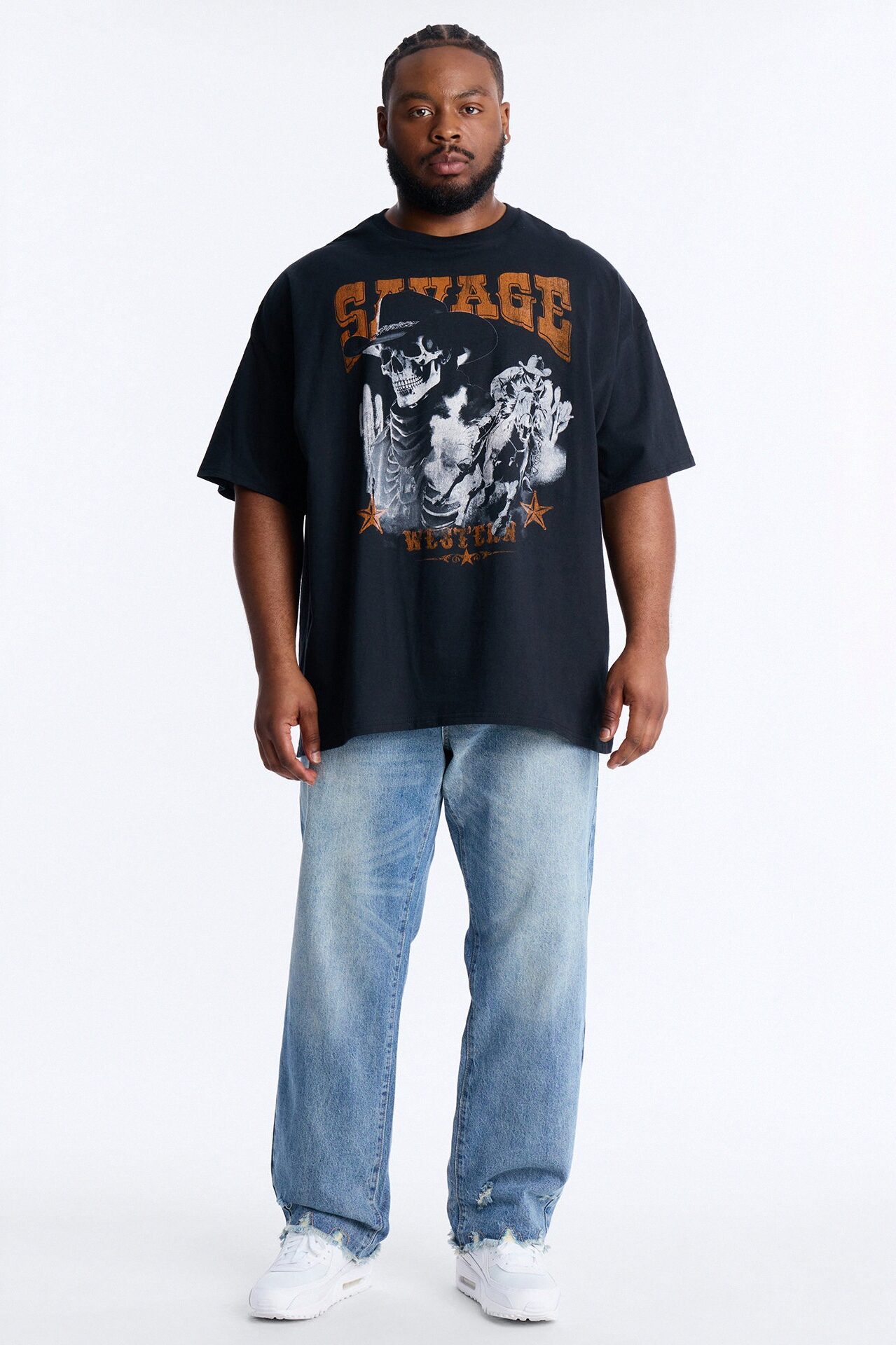 Savage Urban Outlaw Oversized Short Sleeve Tee - Black
