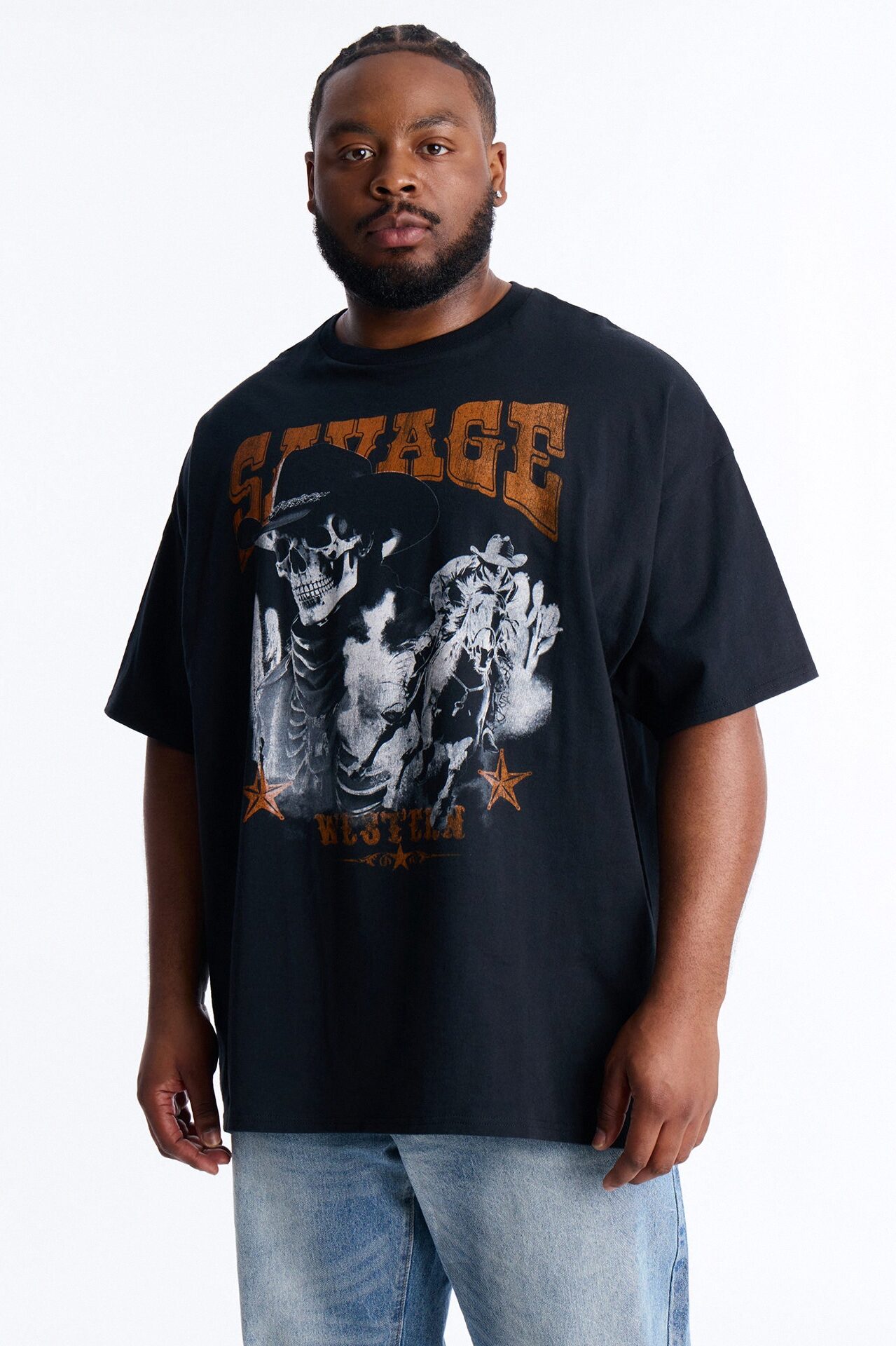 Savage Urban Outlaw Oversized Short Sleeve Tee - Black