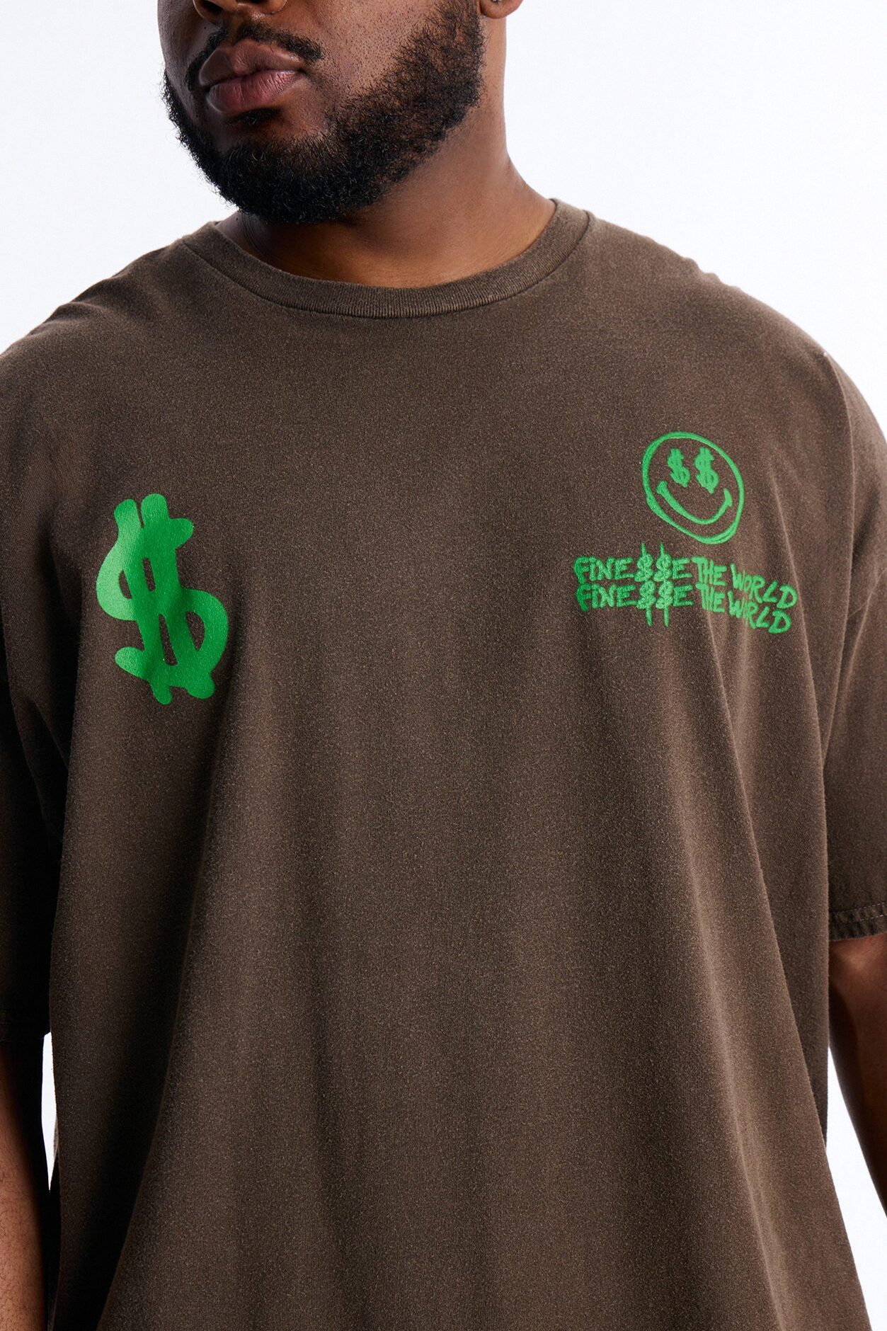Money Runs The World Vintage Short Sleeve Tee - Chocolate