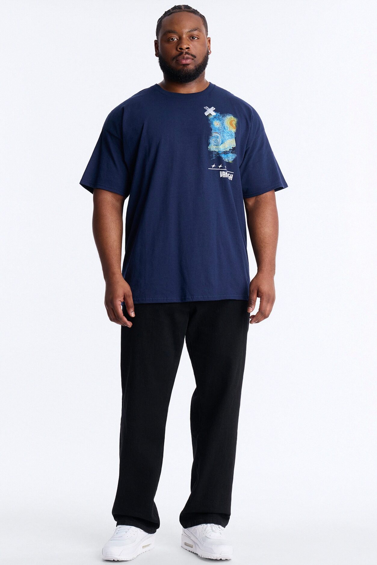 Van Gogh Stars Don't Sleep Short Sleeve Tee - Navy