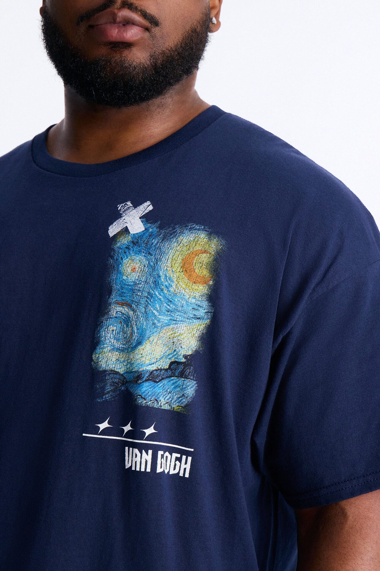 Van Gogh Stars Don't Sleep Short Sleeve Tee - Navy
