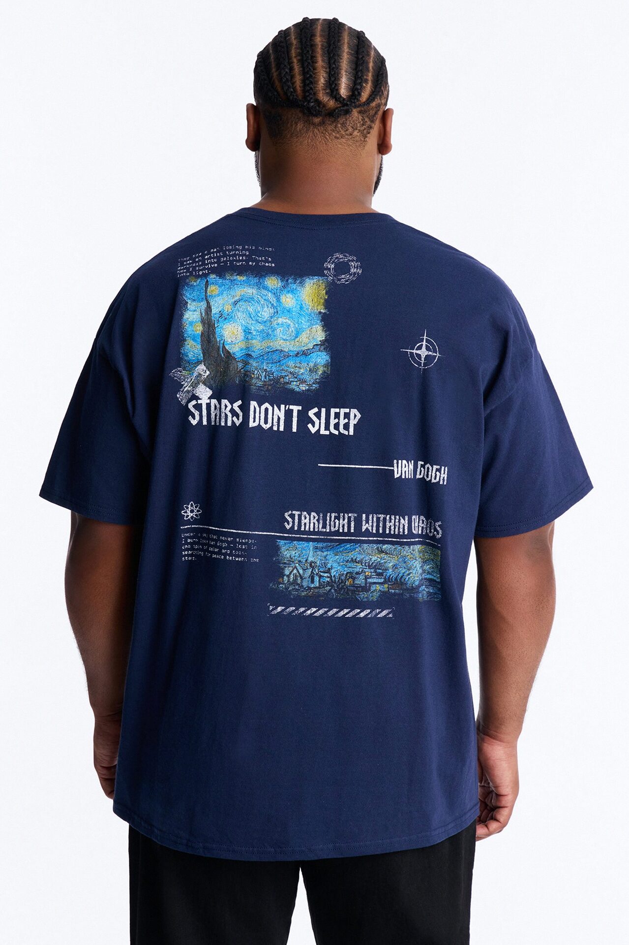 Van Gogh Stars Don't Sleep Short Sleeve Tee - Navy