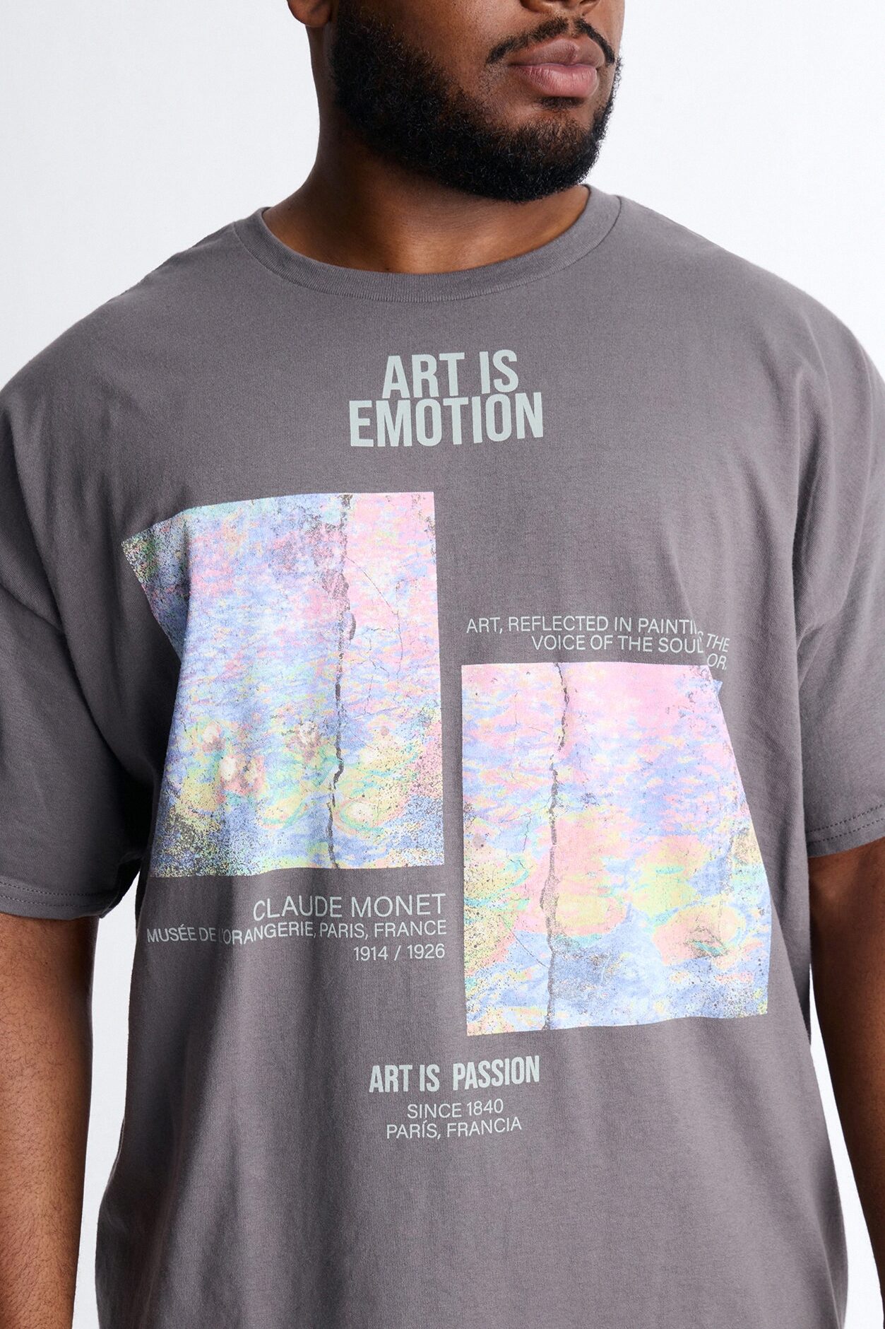 Monet Art Of Emotion Short Sleeve Tee - Charcoal