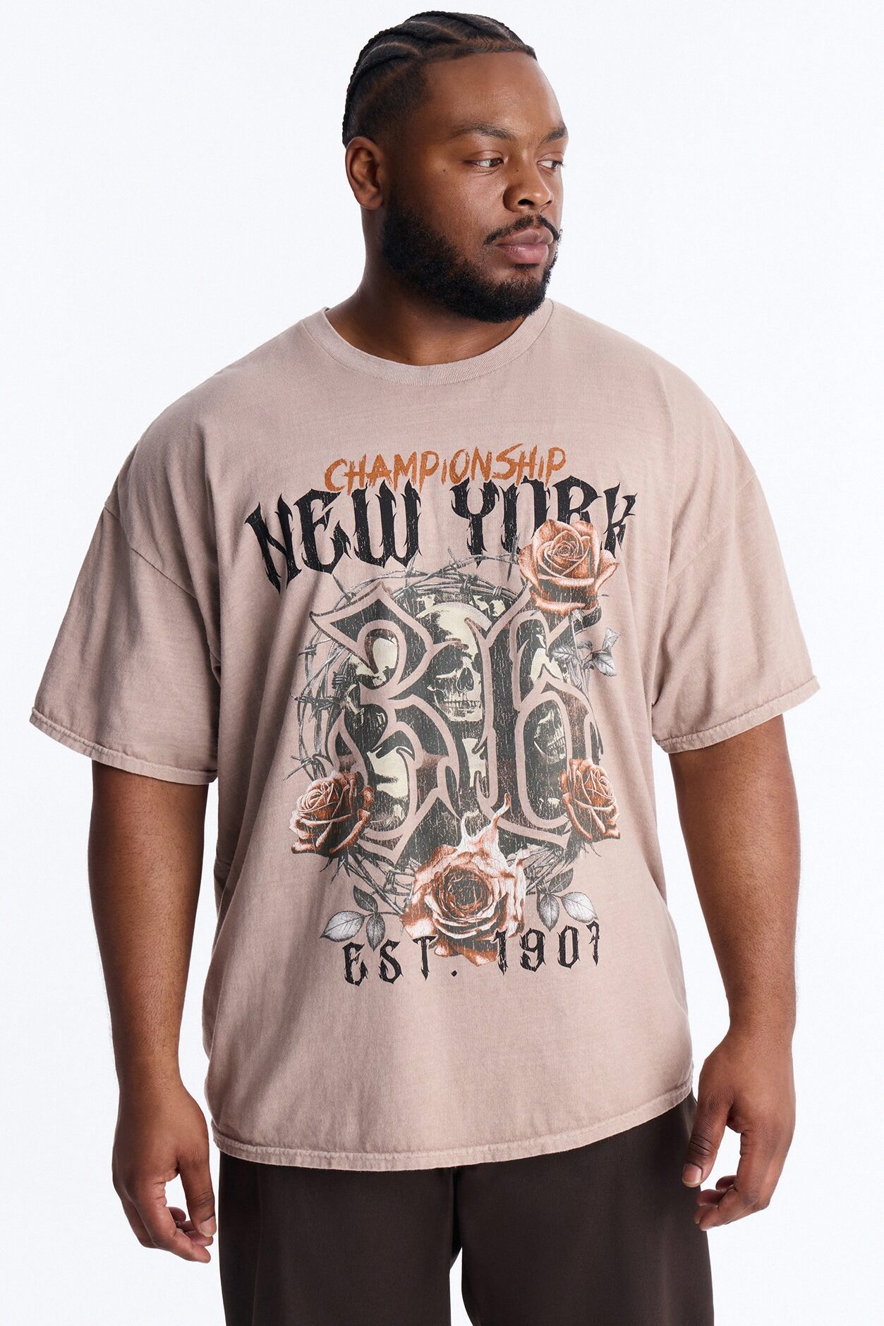 Championship NYC Oversized Short Sleeve Tee - Taupe