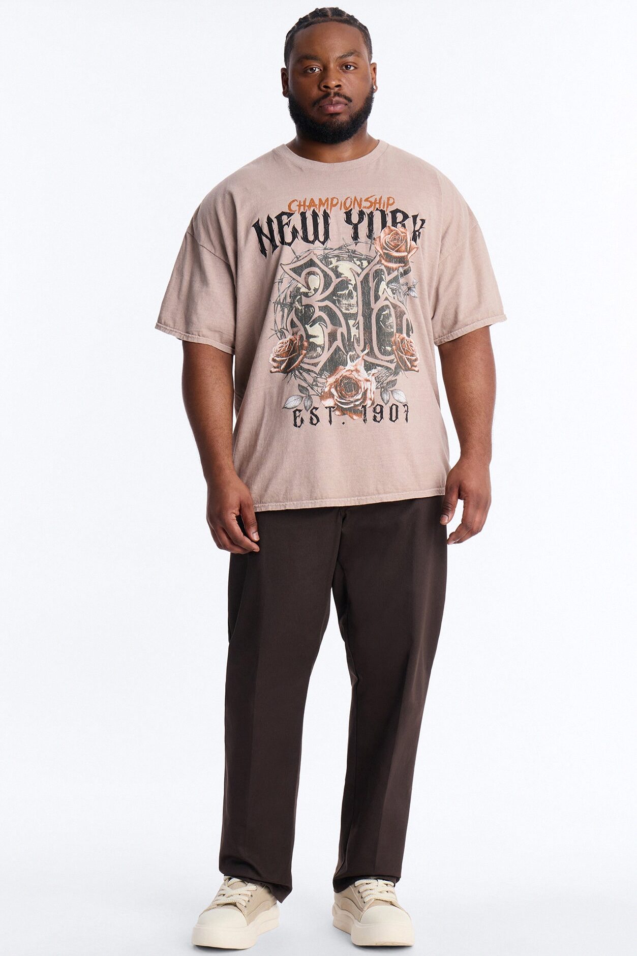 Championship NYC Oversized Short Sleeve Tee - Taupe