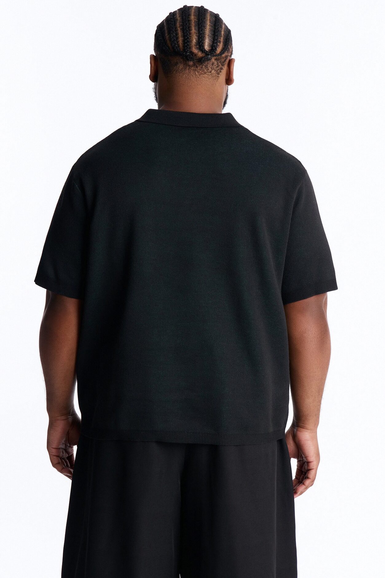 88 Apex Johnny Collar Knit Top - Black