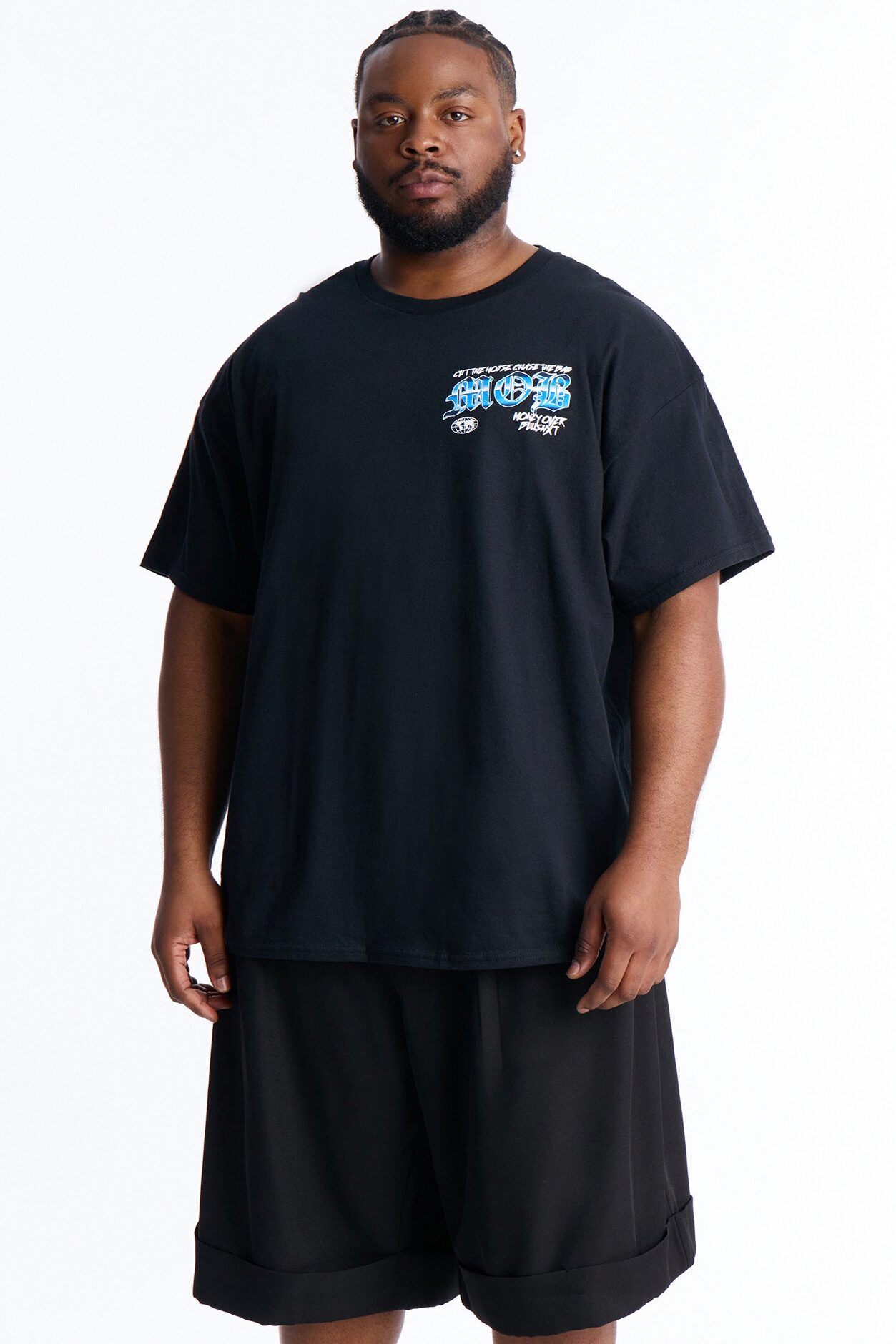 Cut The Noise Oversized Short Sleeve Tee - Black