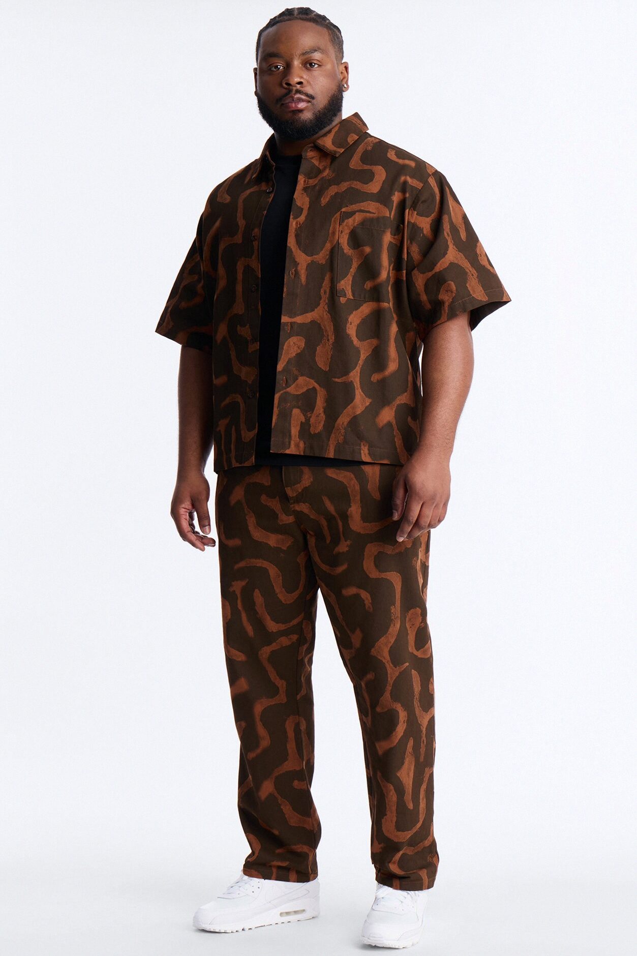 Slim Drizzled Pant - Rust