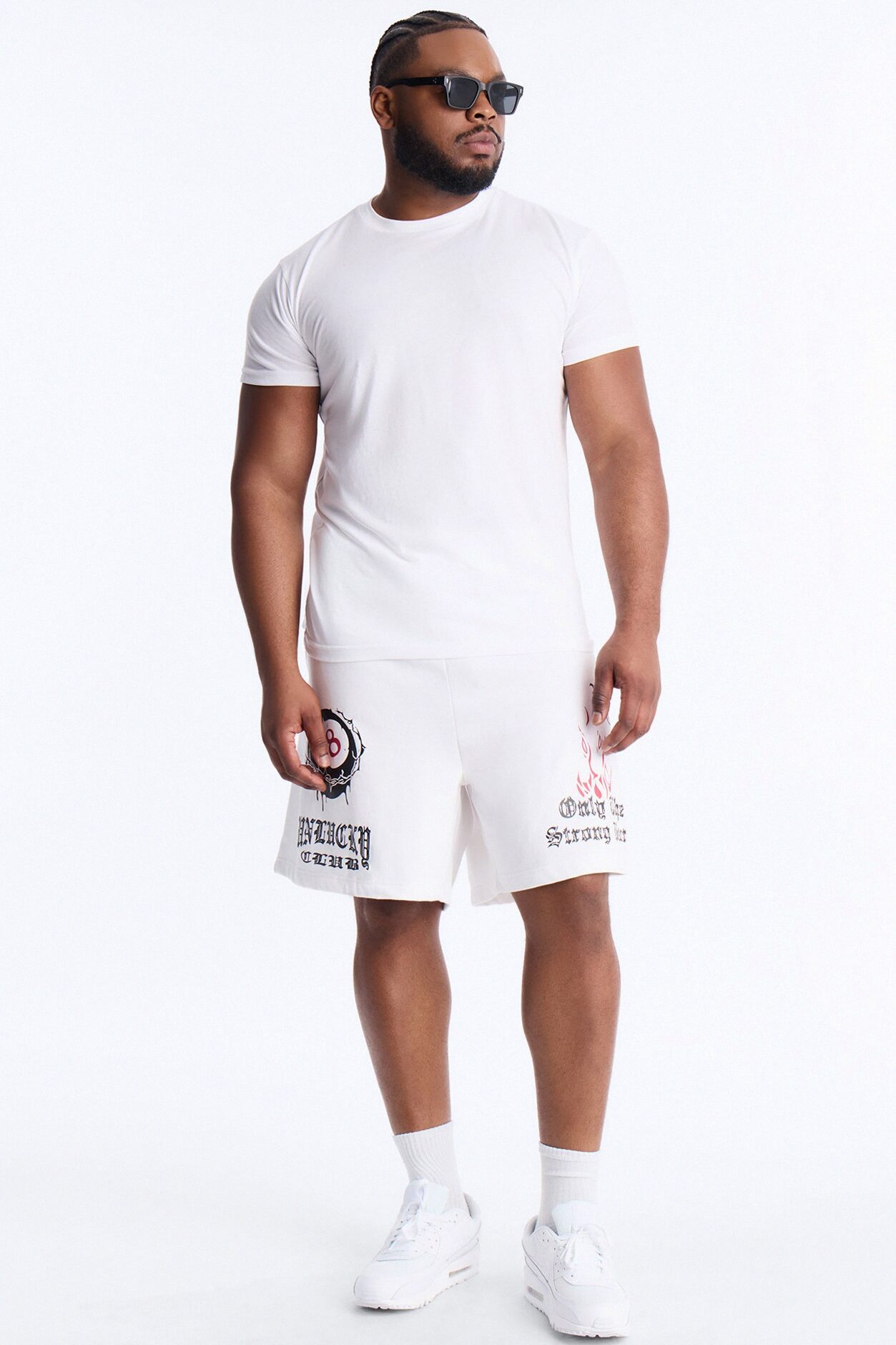Unlucky Club Sweatshorts - White