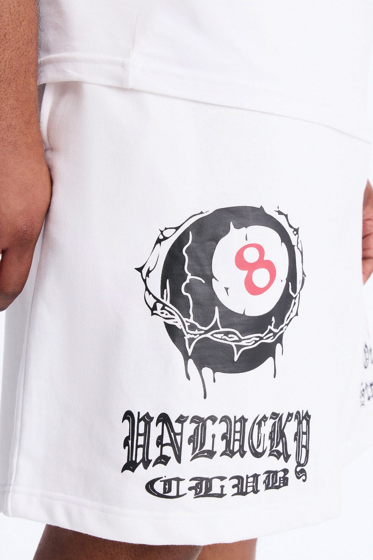 Unlucky Club Sweatshorts - White