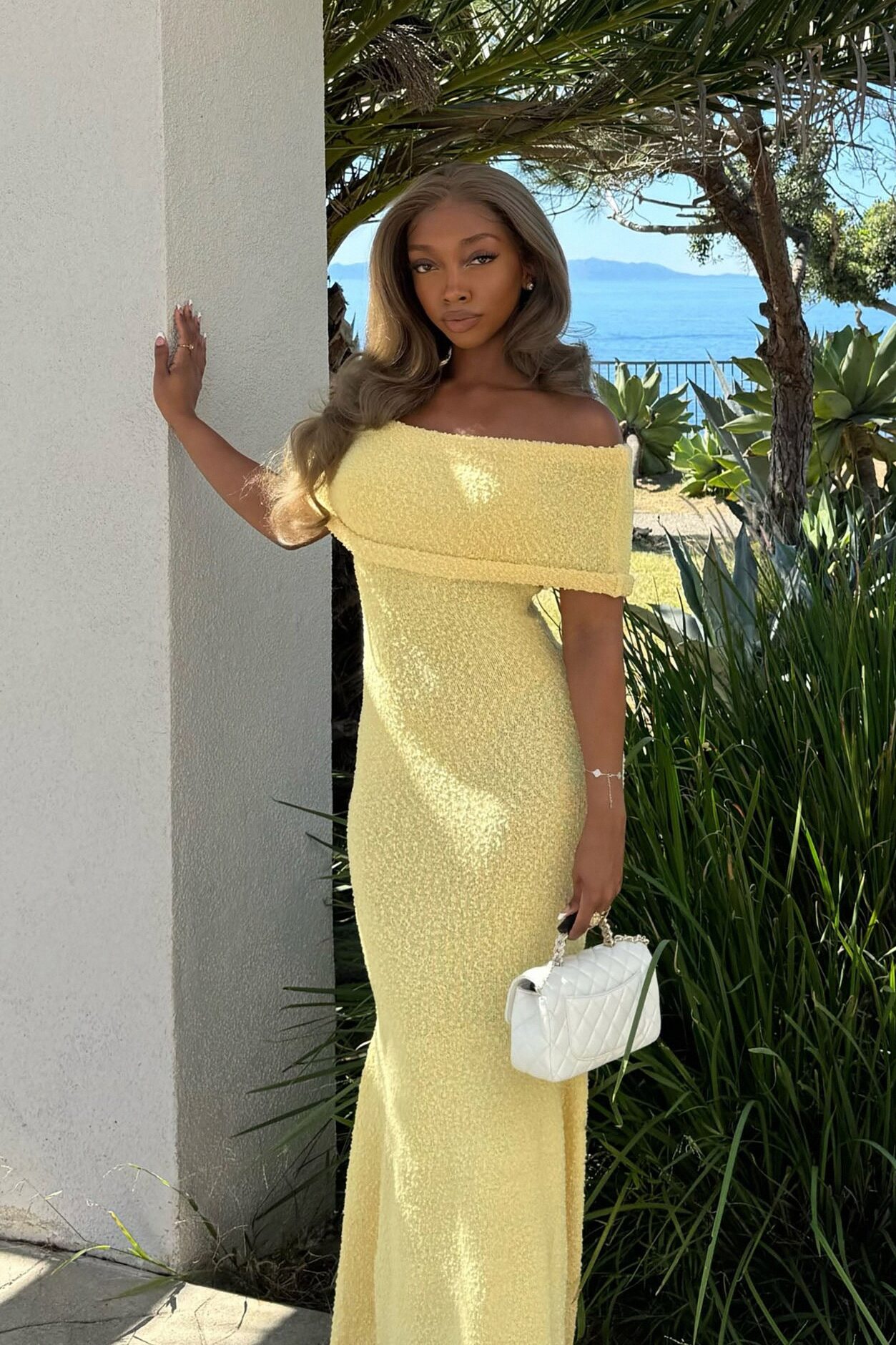 Effortless Edge Sweater Maxi Dress - Yellow