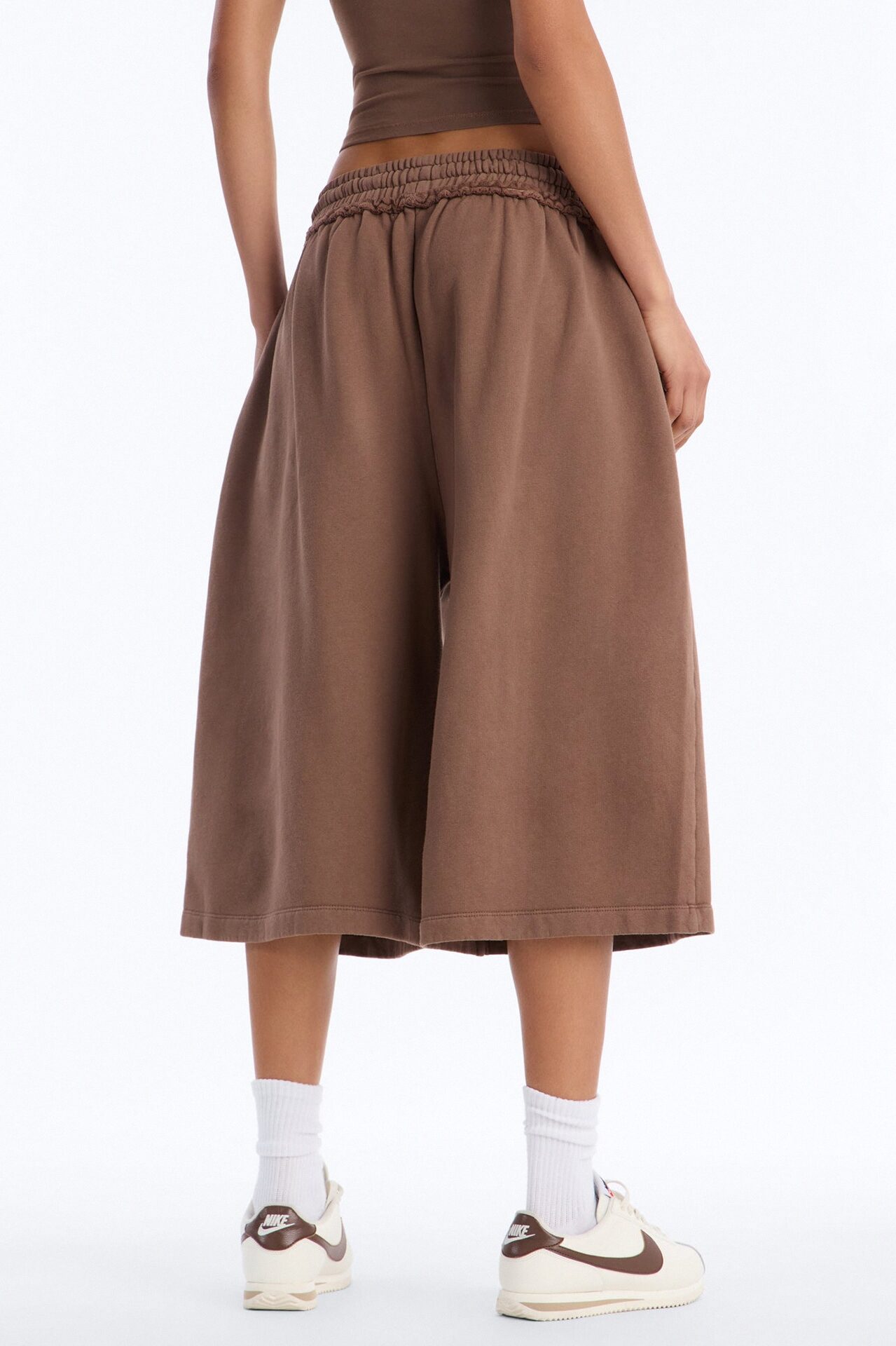 Play Hard To Get Wide Leg Jorts - Brown