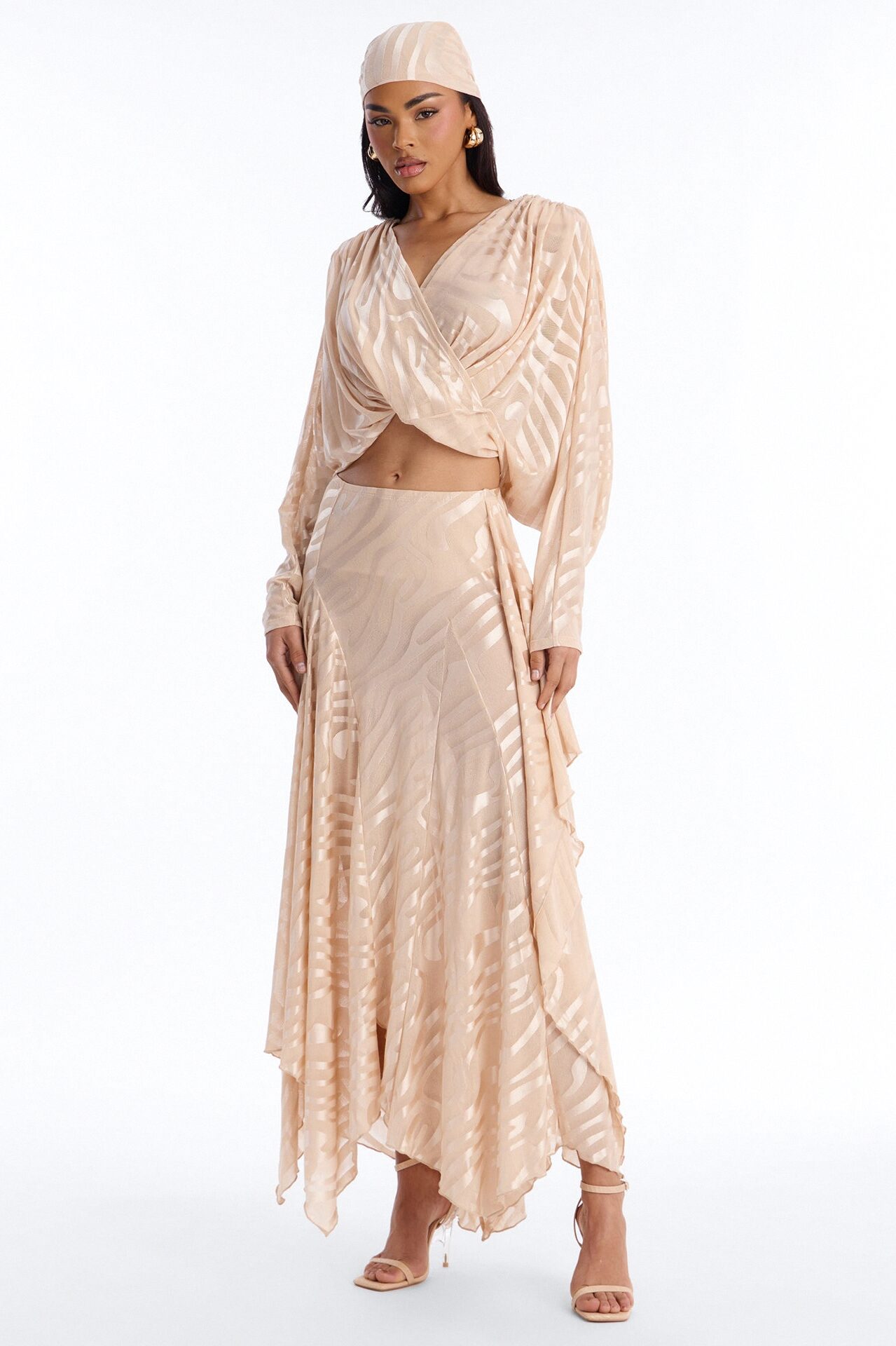 LIANA MESH 4 PIECE SKIRT SET - Nude