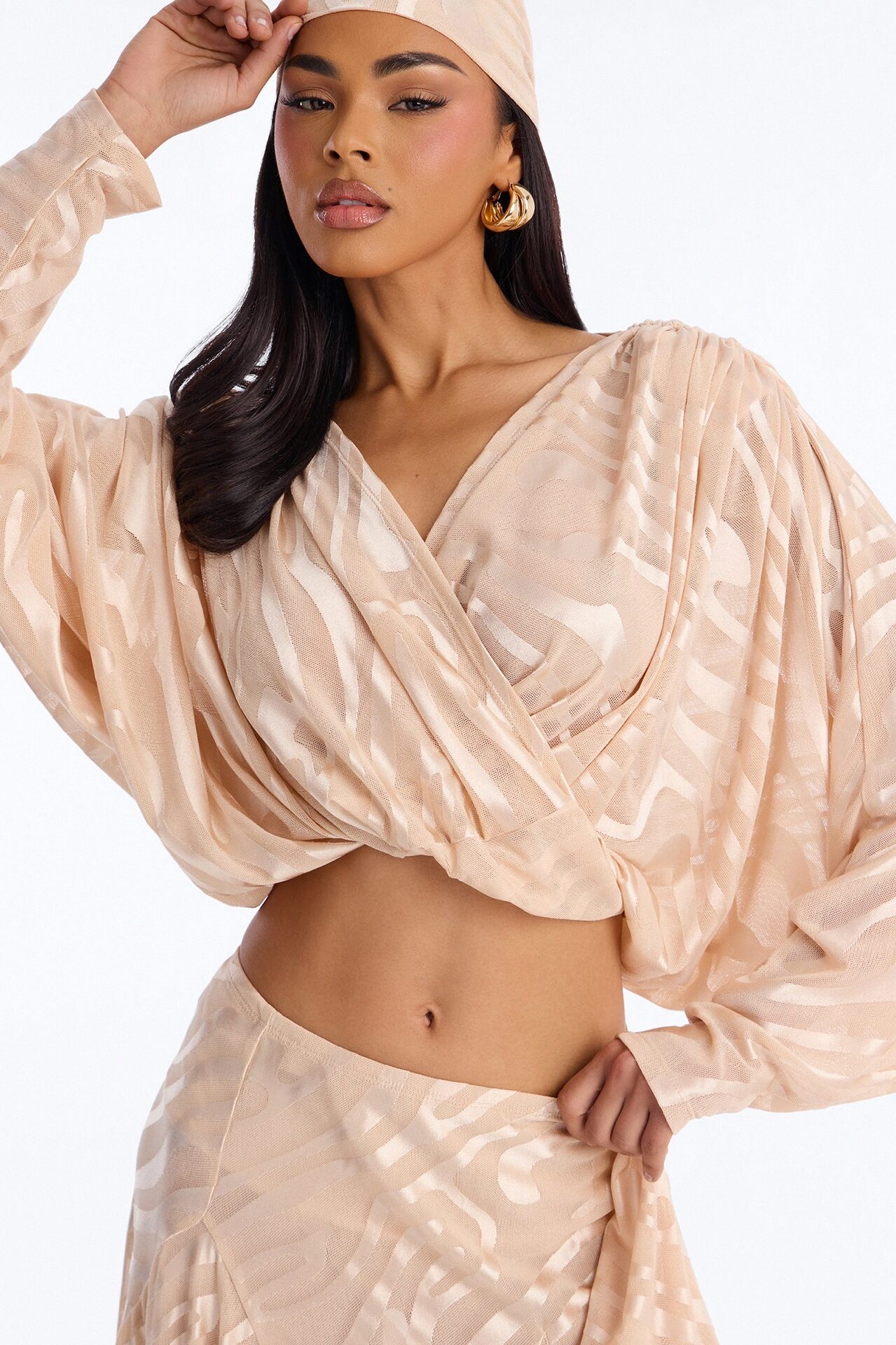 LIANA MESH 4 PIECE SKIRT SET - Nude