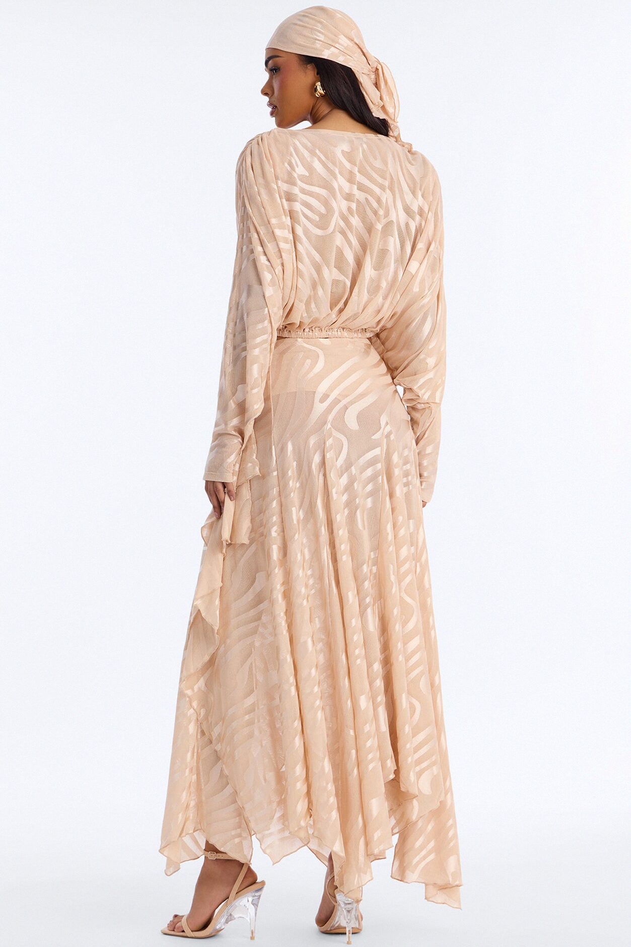 LIANA MESH 4 PIECE SKIRT SET - Nude