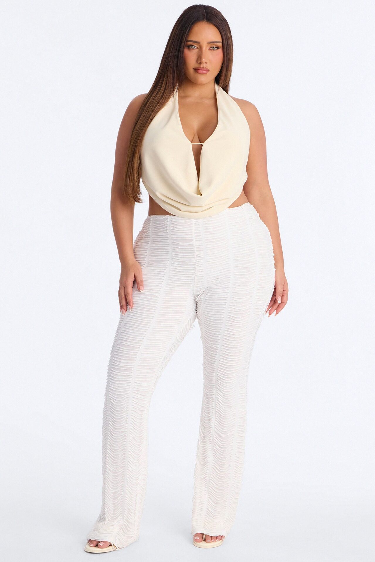 Harlow Low Rise Straight Leg Pant - White