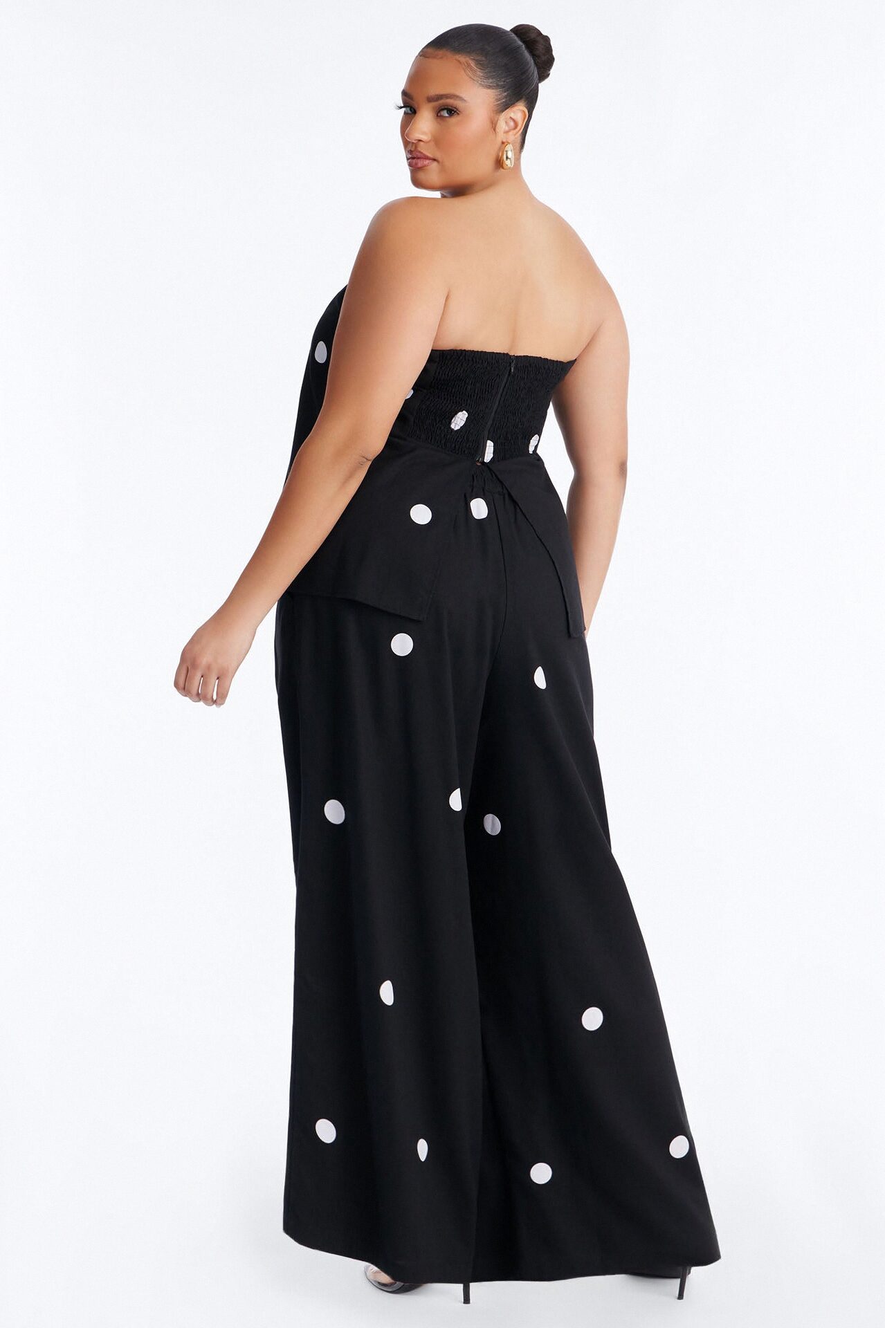Masie Strapless Polka Dot Pant Set - Black