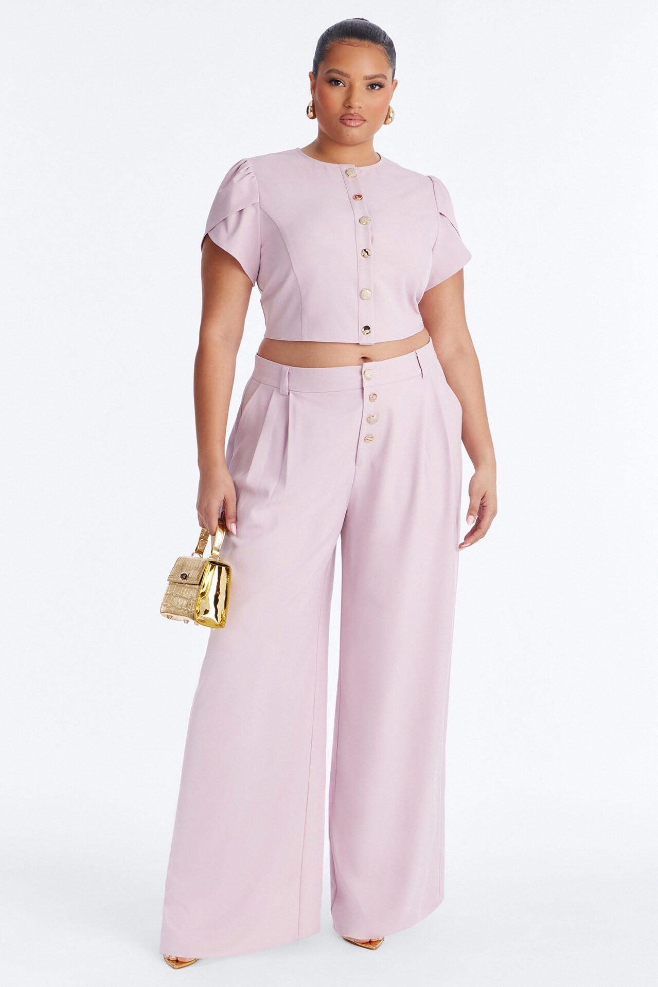 The Perfect Day Wide Leg Pant Set - Pink