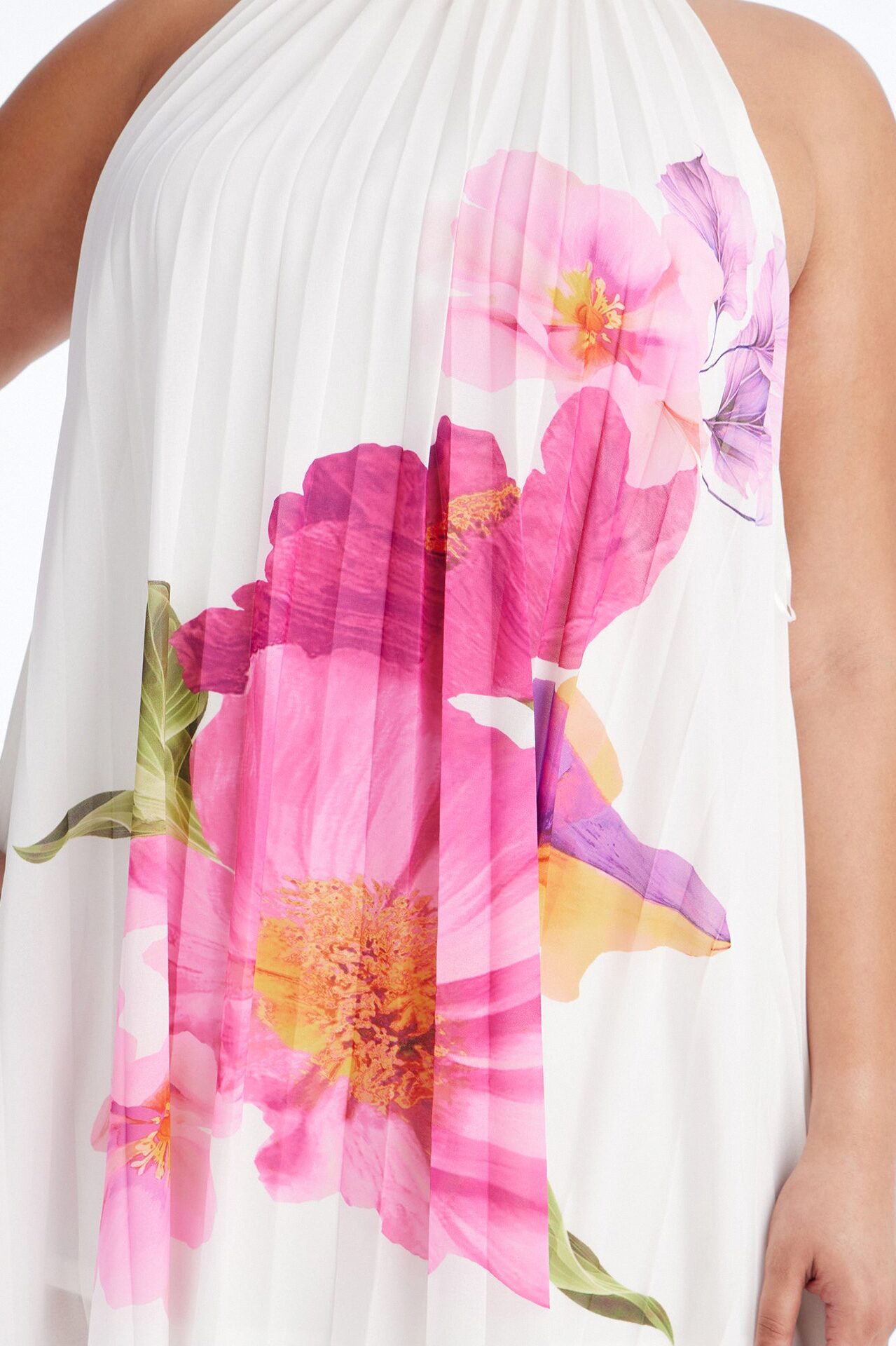 Juliana Sleeveless Chiffon Mini Dress - Ivory