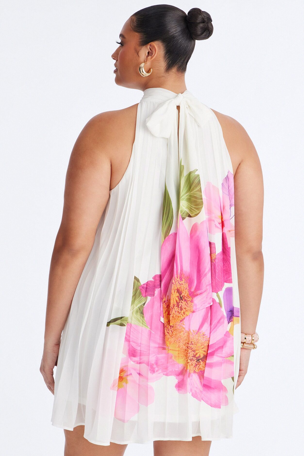 Juliana Sleeveless Chiffon Mini Dress - Ivory
