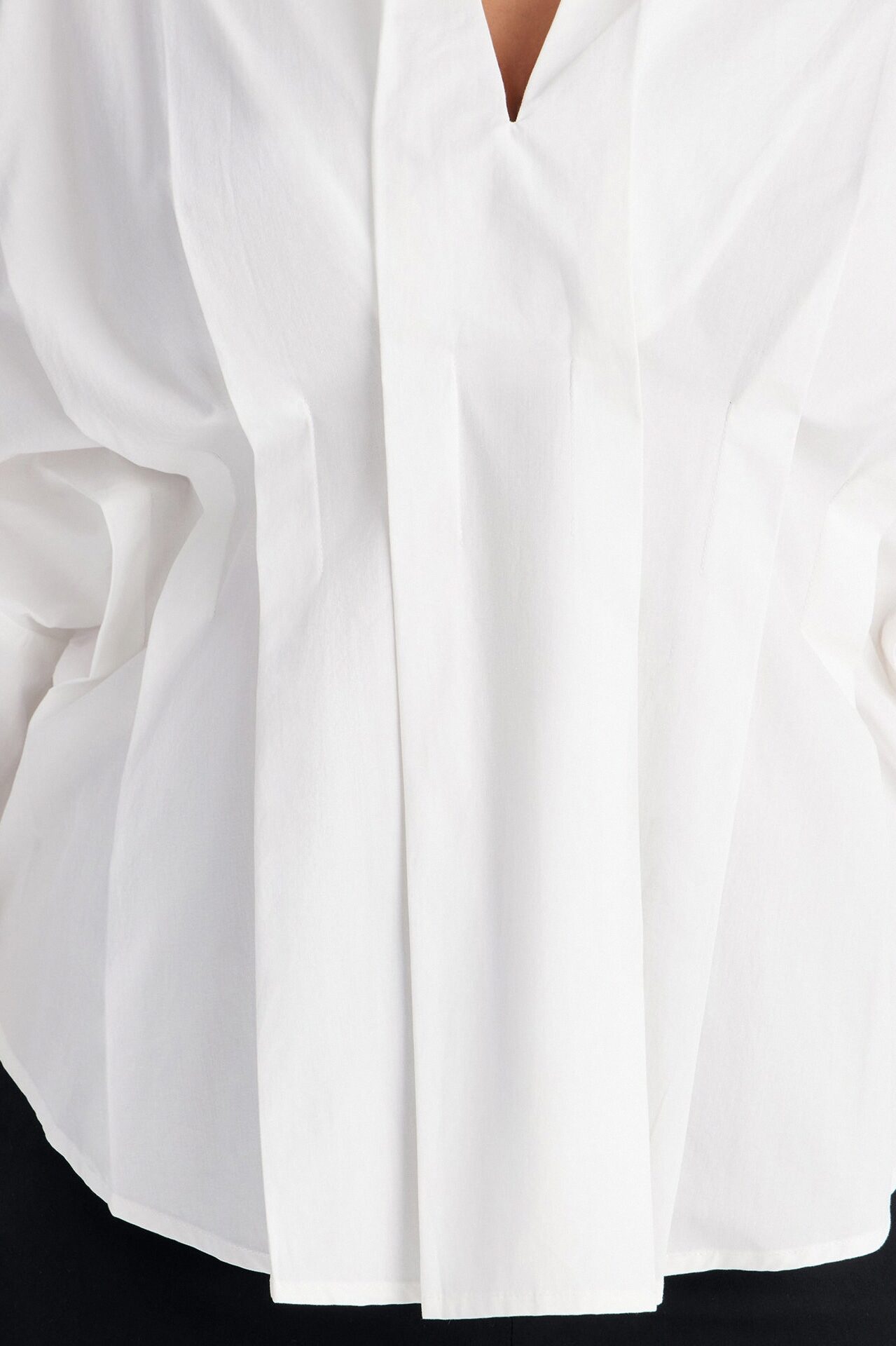 Cool Girl In Progress Pleated Poplin Top - White