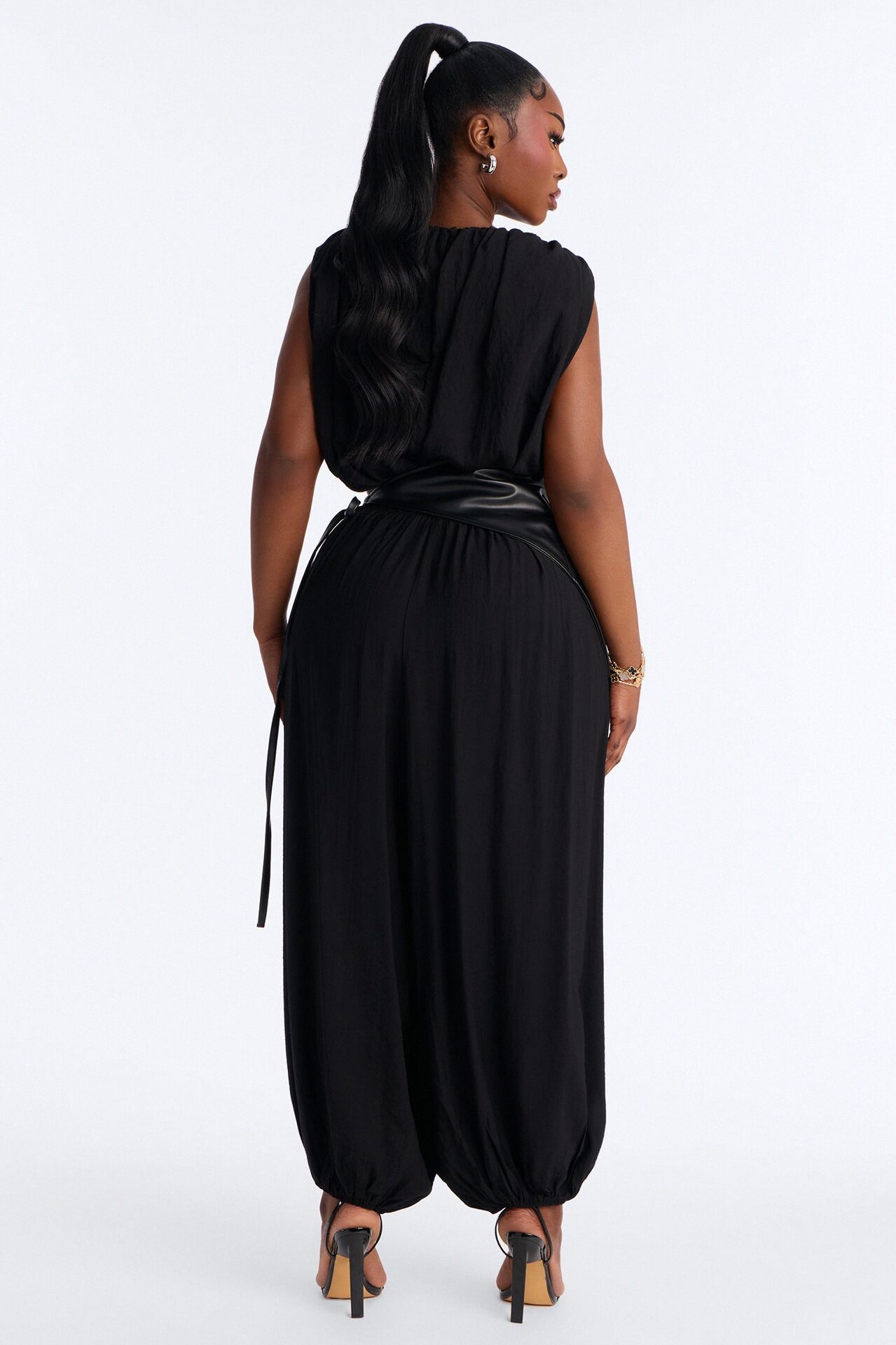 Kristina 3 Piece Balloon Pant Set - Black