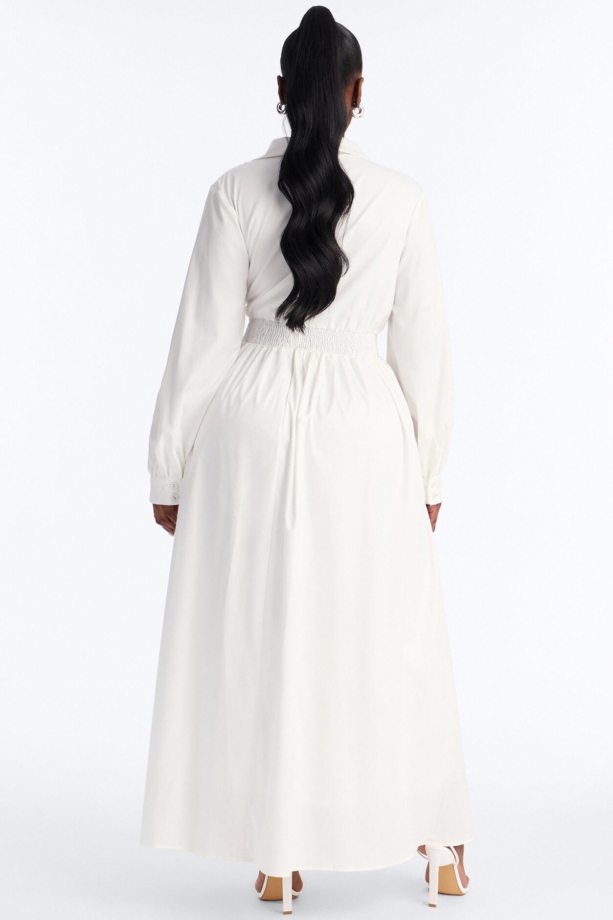 Muse In Motion Ruched Maxi Dress - White