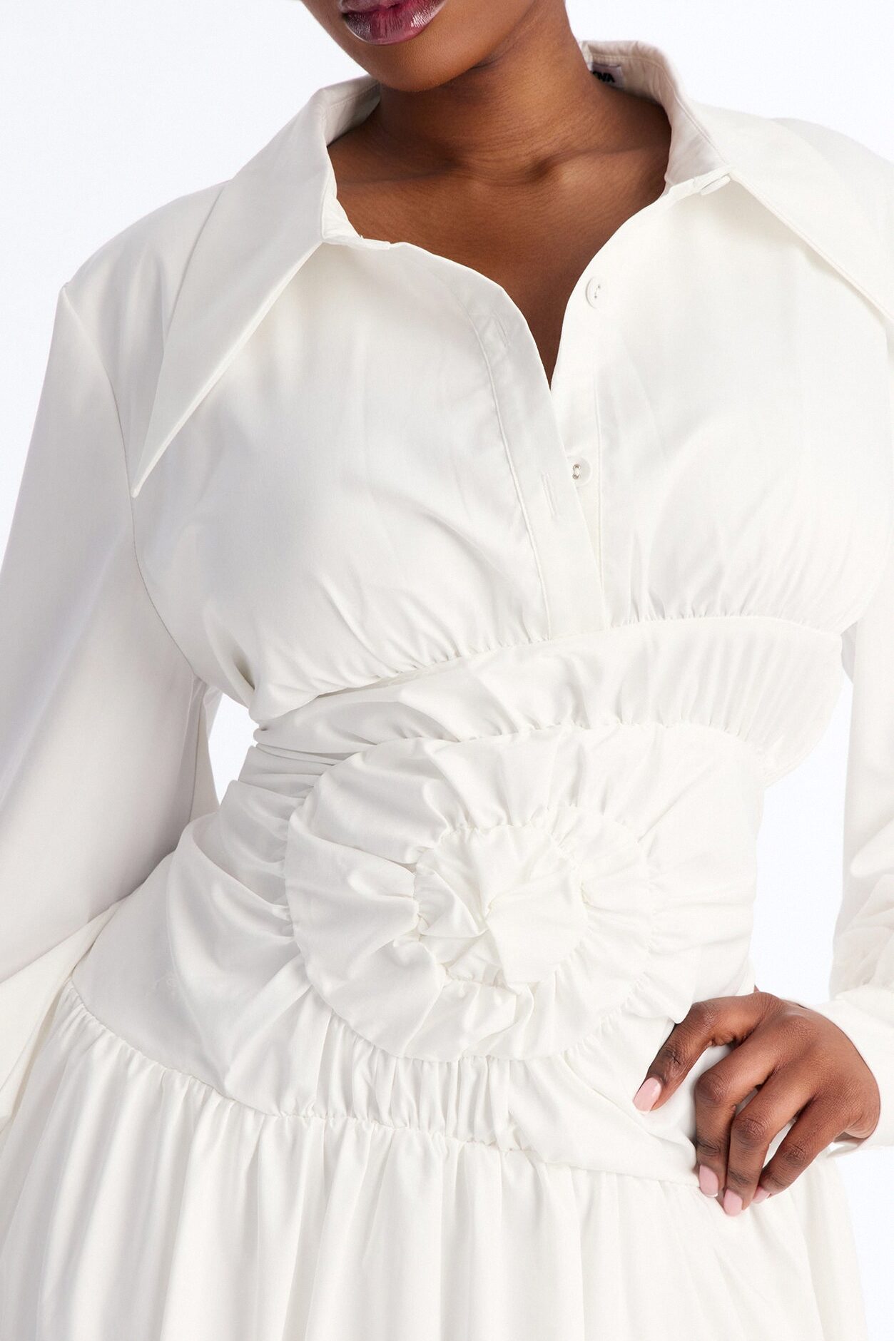 Muse In Motion Ruched Maxi Dress - White