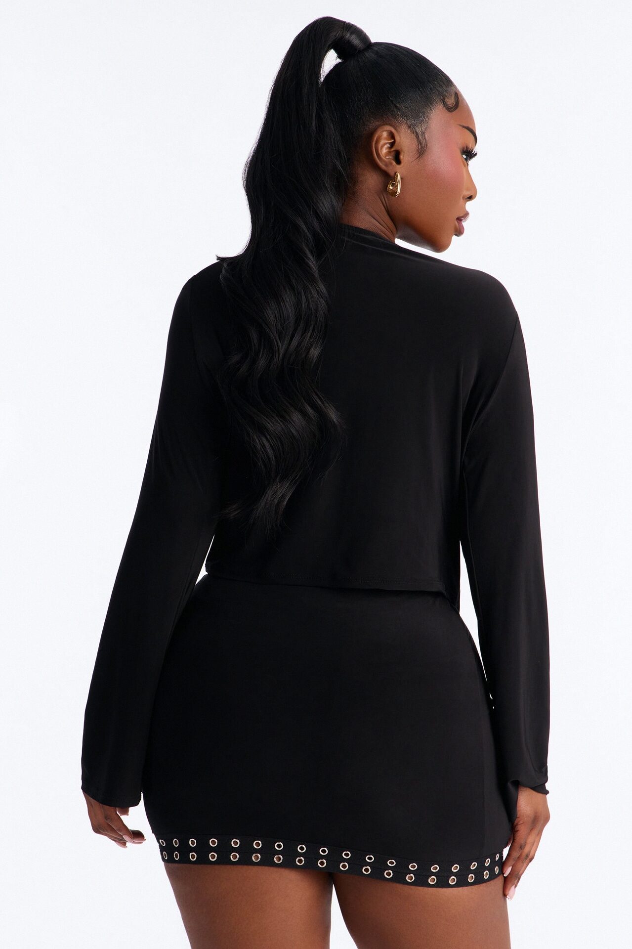 Imelda 3 Piece Mini Skirt Set - Black