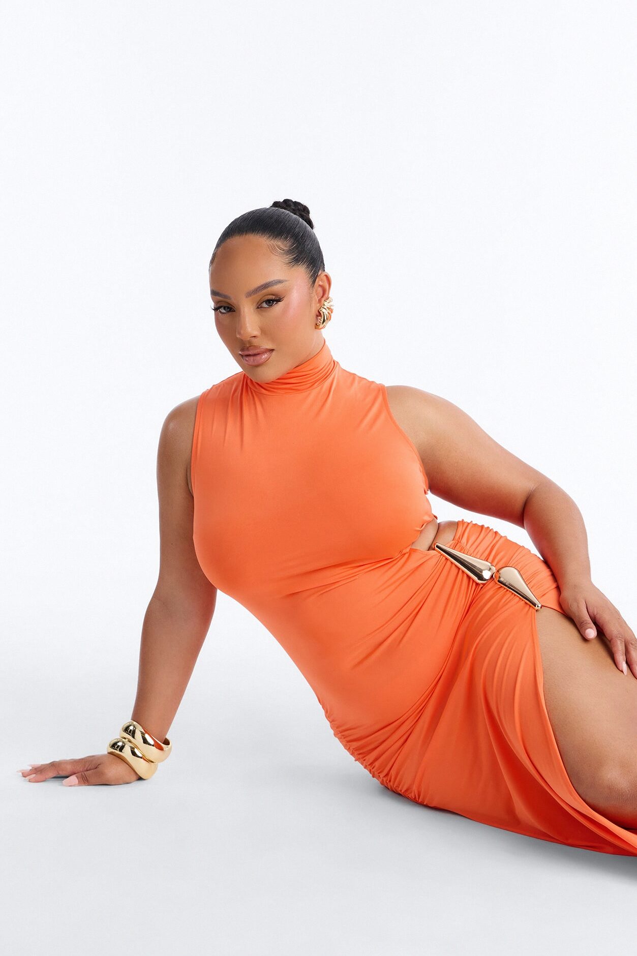 Never Blending In Maxi Dress - Neon Orange