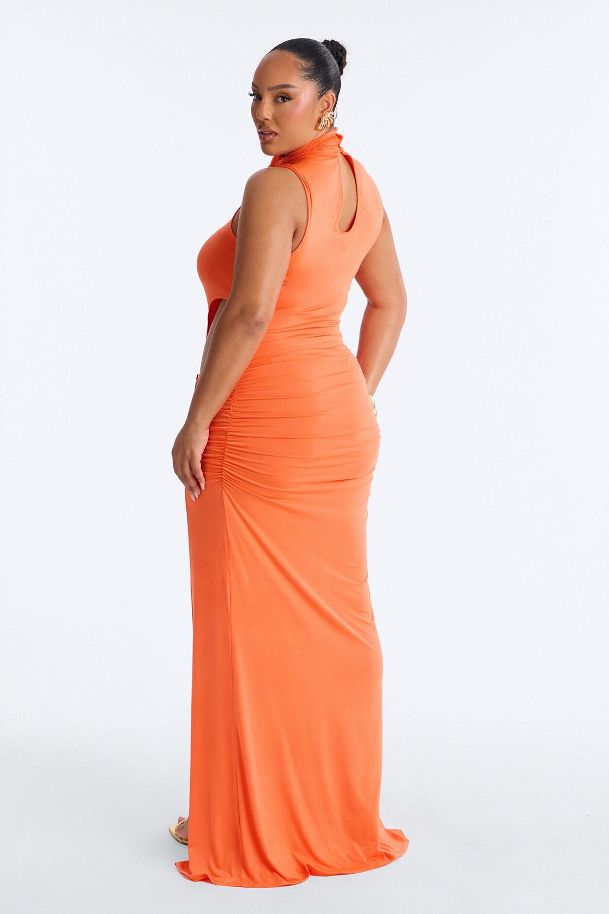 Never Blending In Maxi Dress - Neon Orange