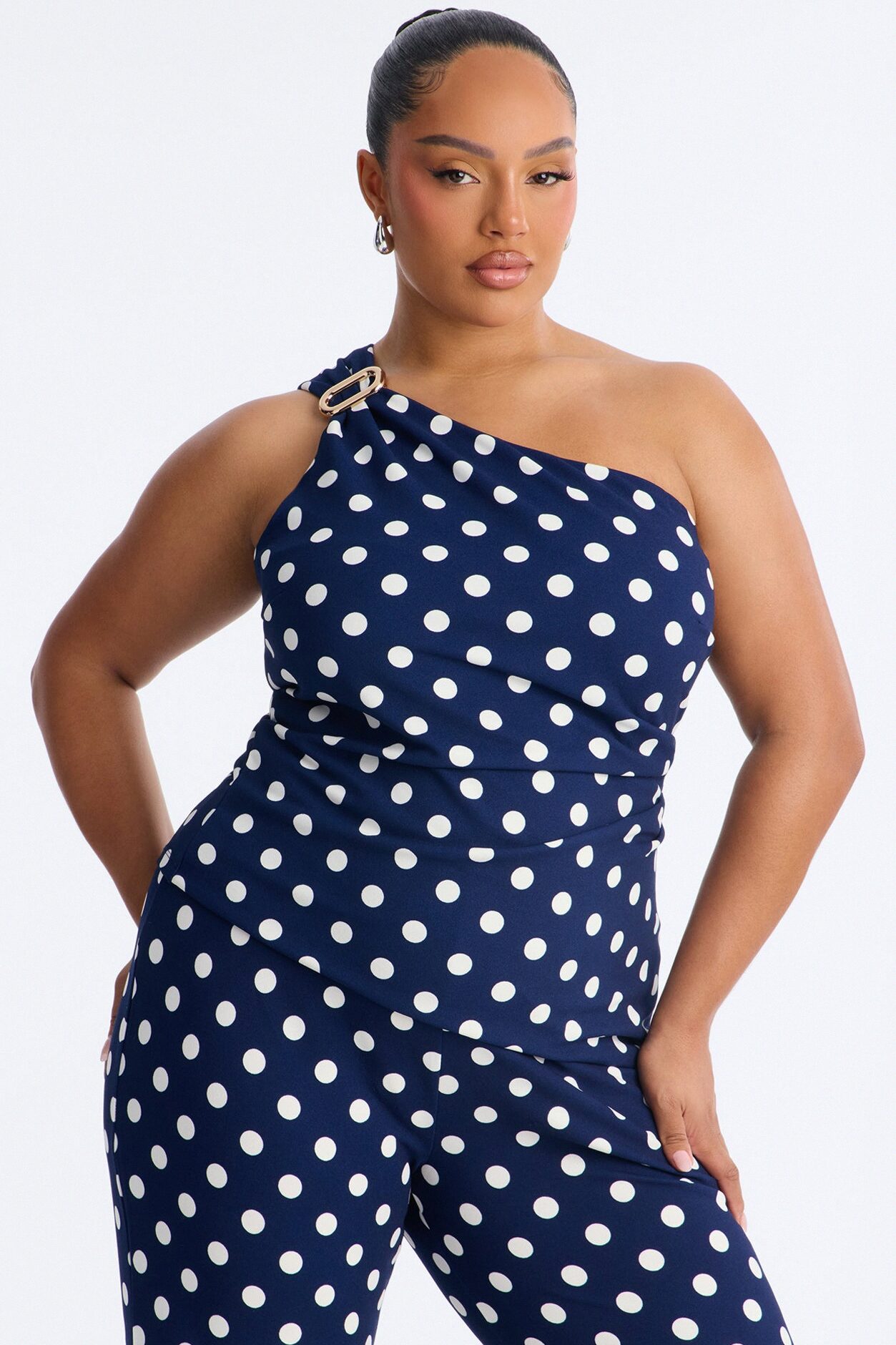 Dottie Darling Polka Dot Pant Set - Navy