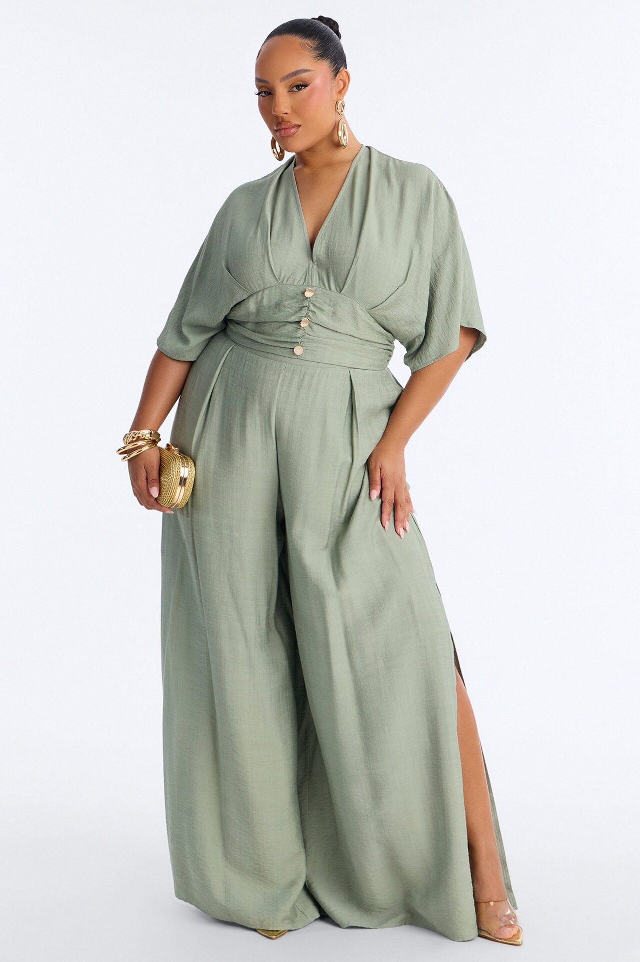 Not So Complicated Linen Pant Set - Sage
