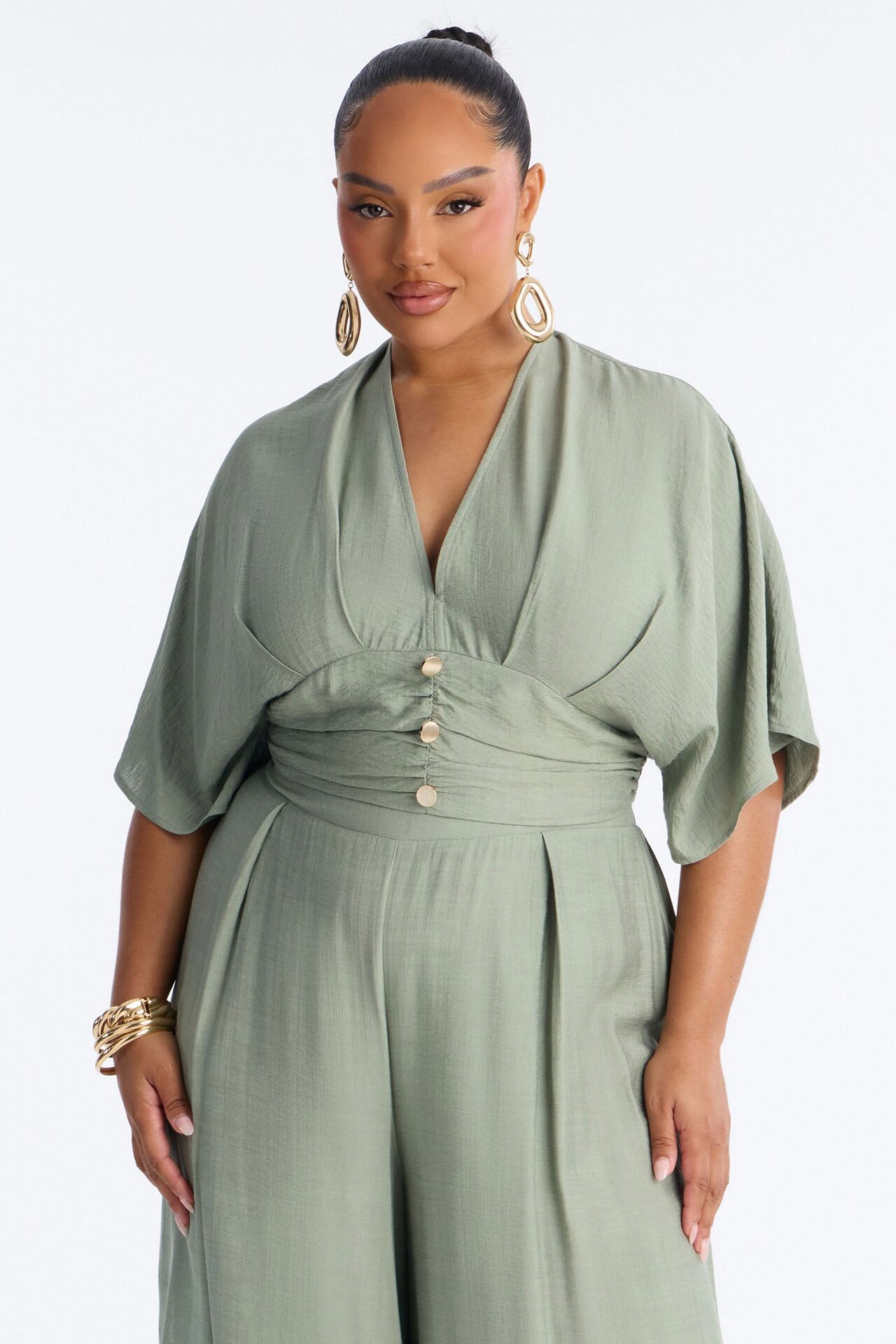 Not So Complicated Linen Pant Set - Sage