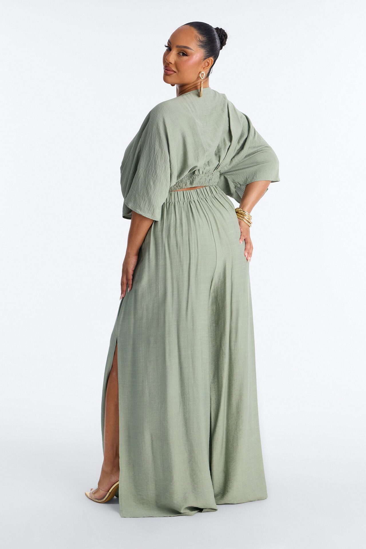 Not So Complicated Linen Pant Set - Sage