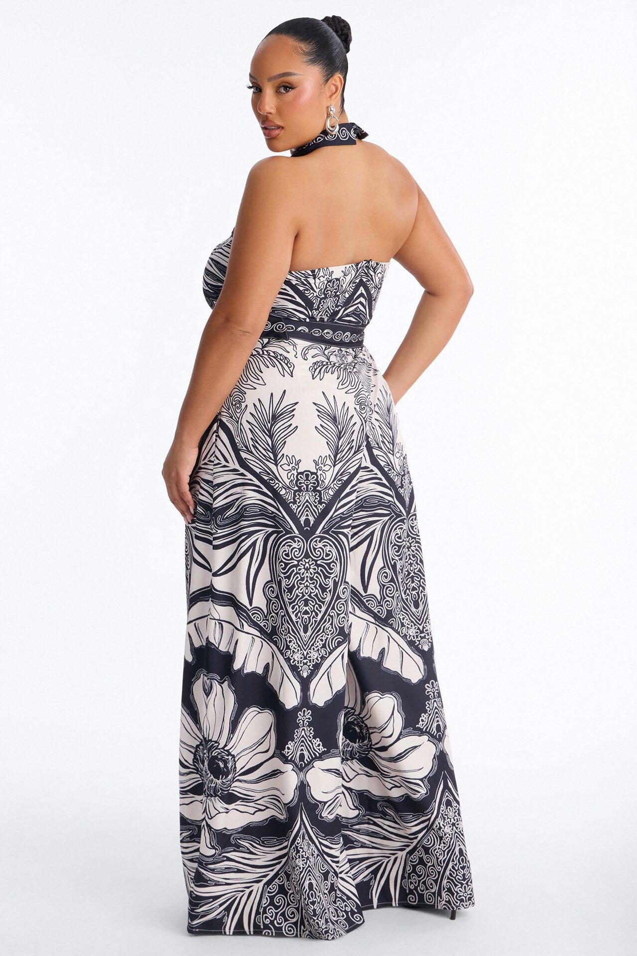 Muse On Vacation Wide Leg Jumpsuit - Black/White