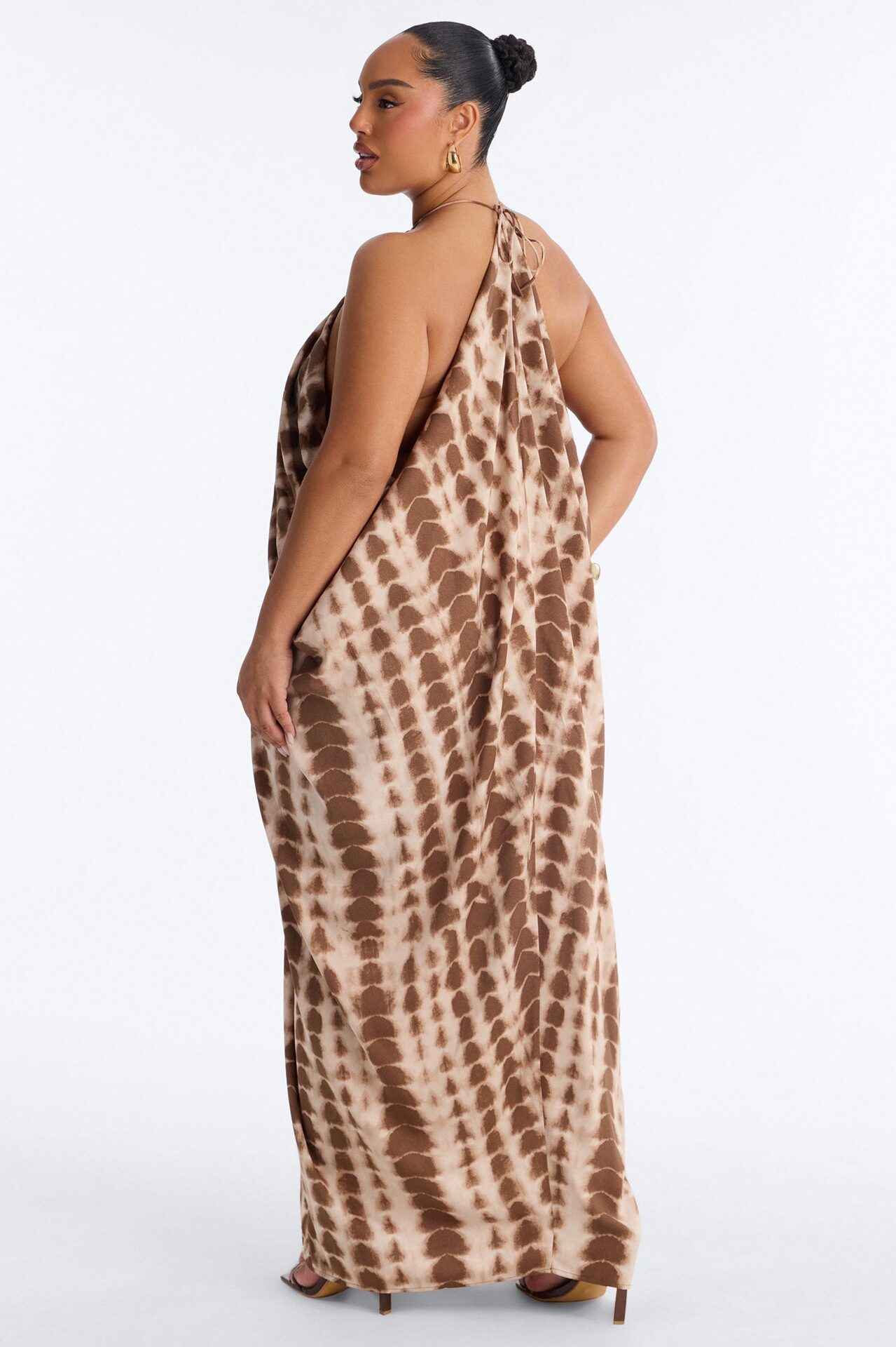 So Effortless Draped Maxi Dress - Brown/combo