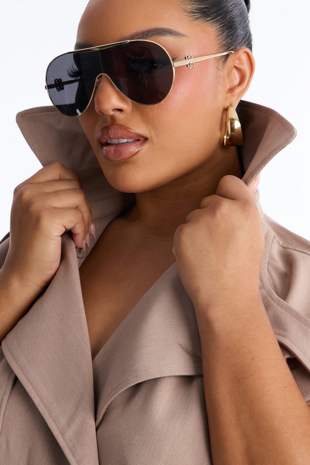 Gayle Belted Trench Jumpsuit - Mocha