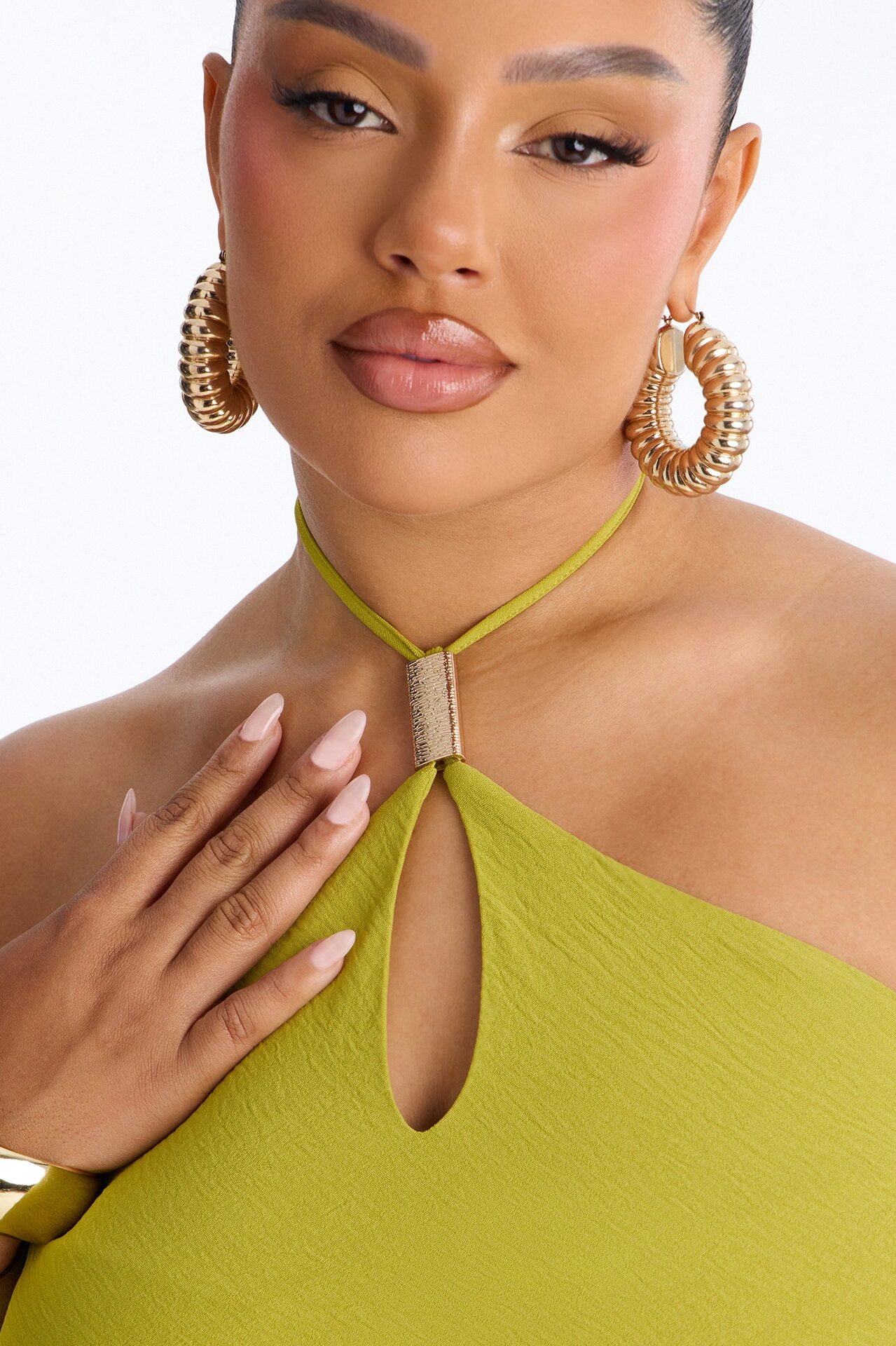 Jessica Hardware Halter Pant Set - Chartreuse