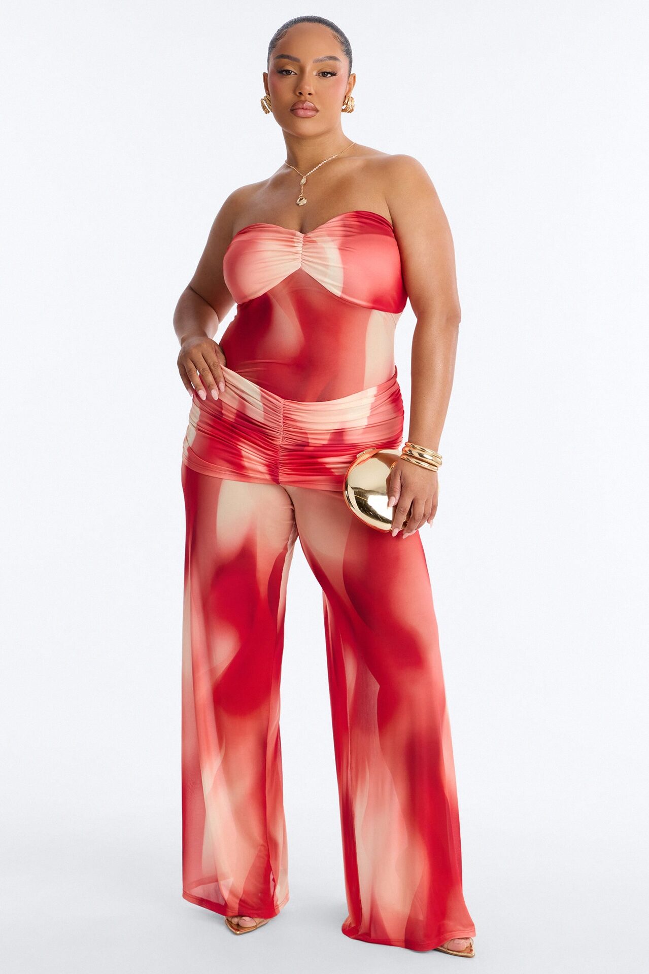 Orange Crush Mesh Jumpsuit - Orange