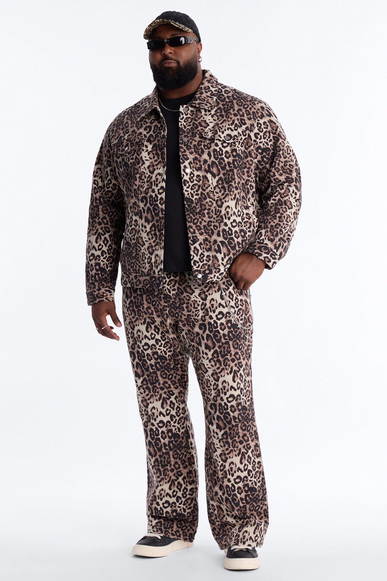 Straight Flare Marcy Wild Leopard Print Pant - Brown