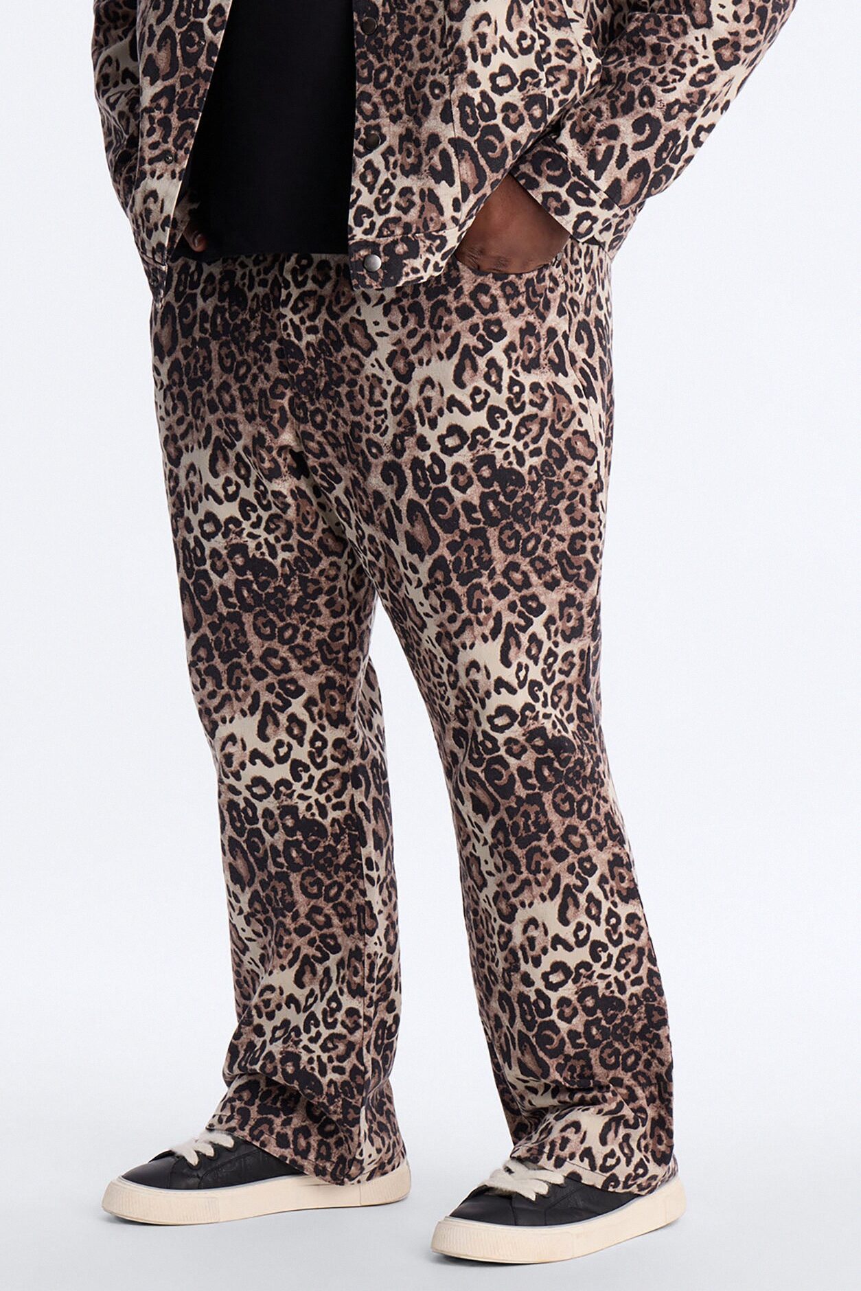 Straight Flare Marcy Wild Leopard Print Pant - Brown