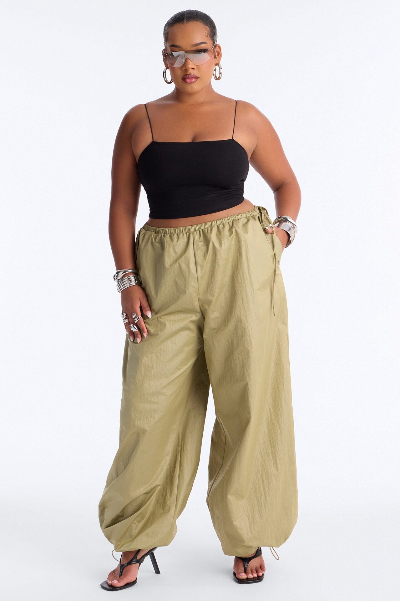 Stardust Nylon Balloon Pant - Olive