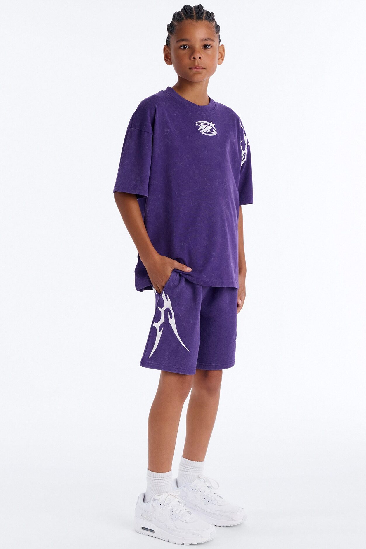 Mini Royalty Rule Sweatshorts - Purple