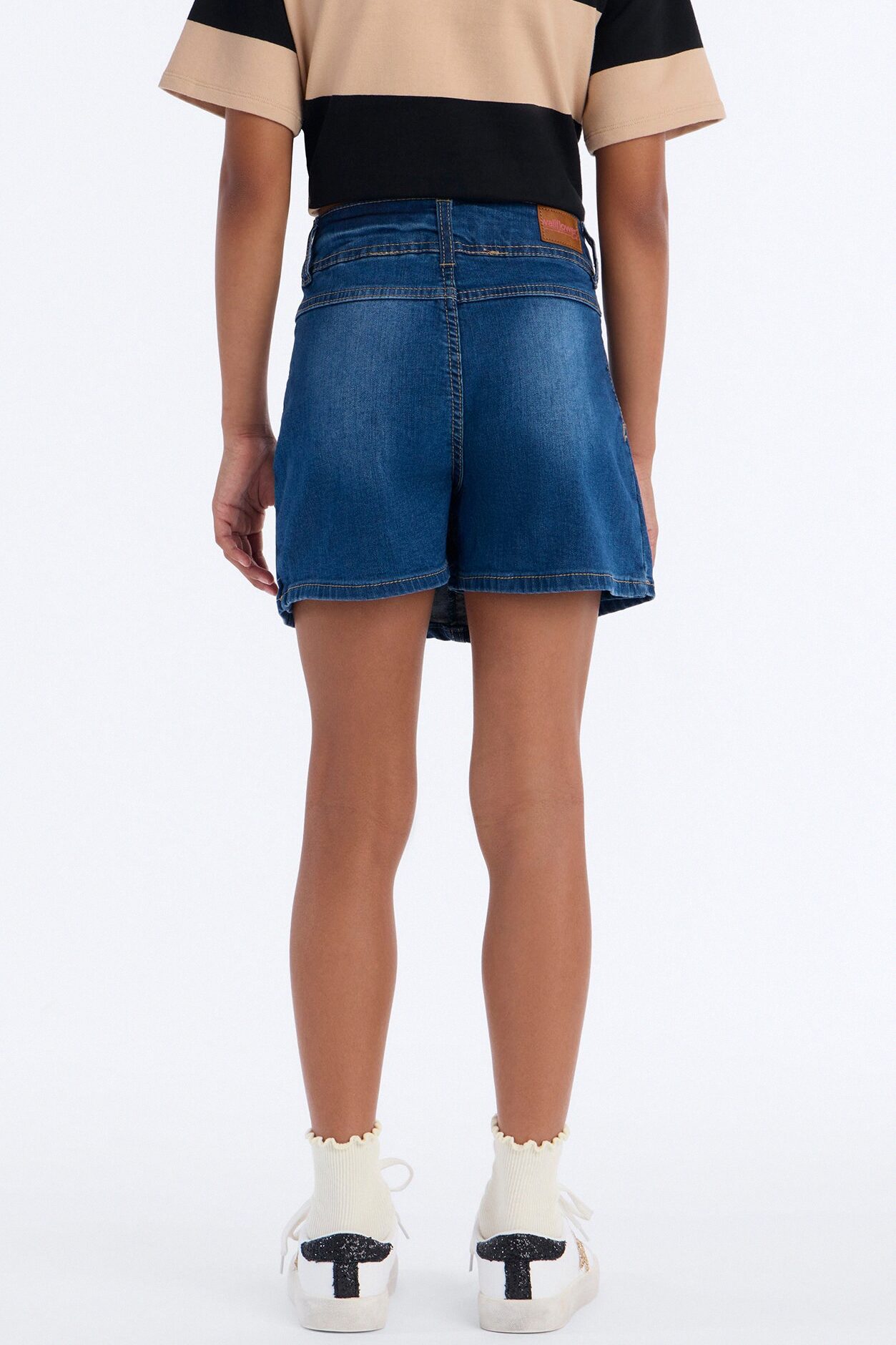 Mini Dancing Through It All Pleated Denim Skort - Medium Wash