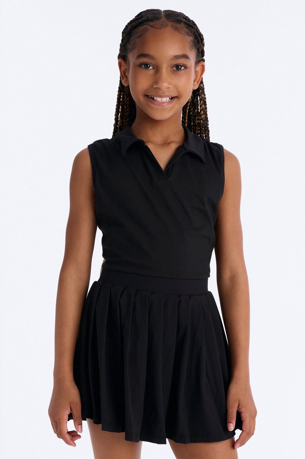 Mini Layla Active Polo Dress - Black