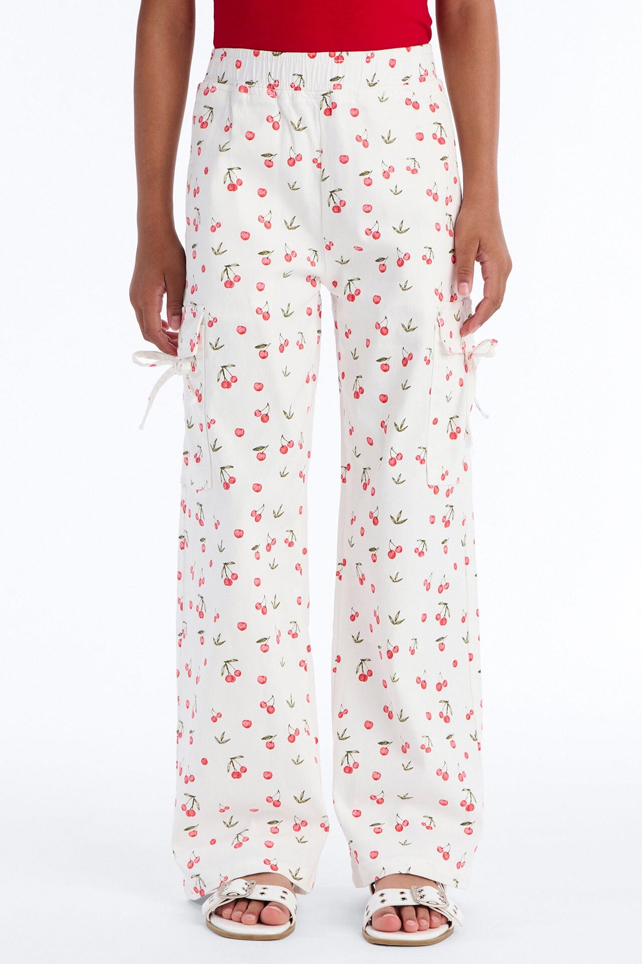 Mini Cheerful Cherries Jeans - White/combo