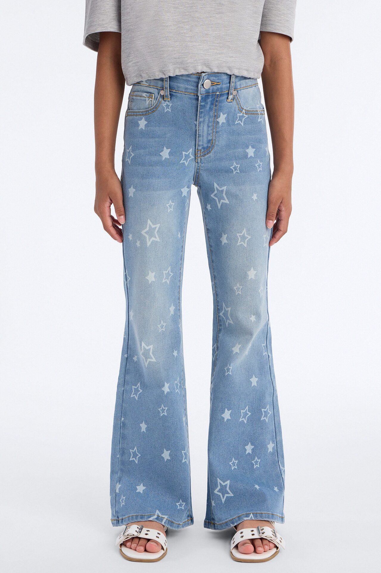 Mini Seeing The Stars Flare Jeans - Light Wash