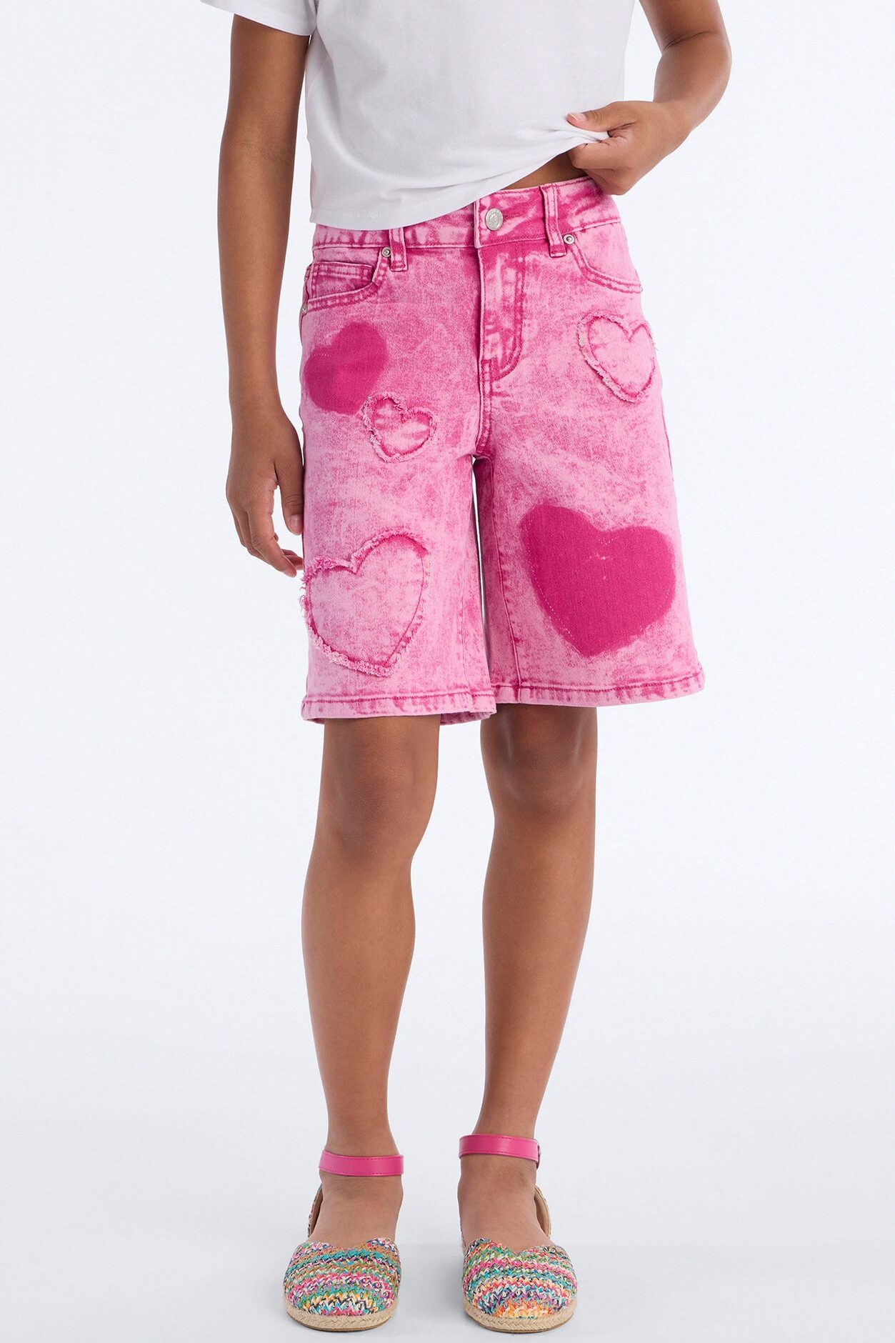 Mini Just Because Jorts - Fuchsia
