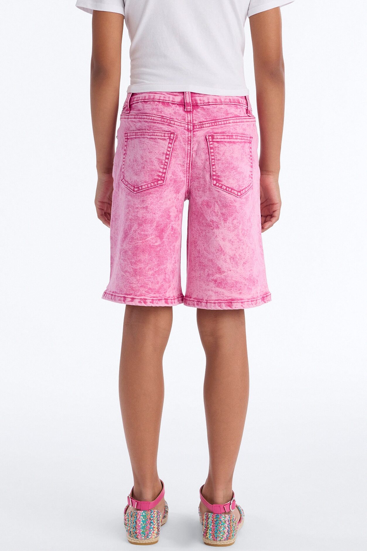 Mini Just Because Jorts - Fuchsia